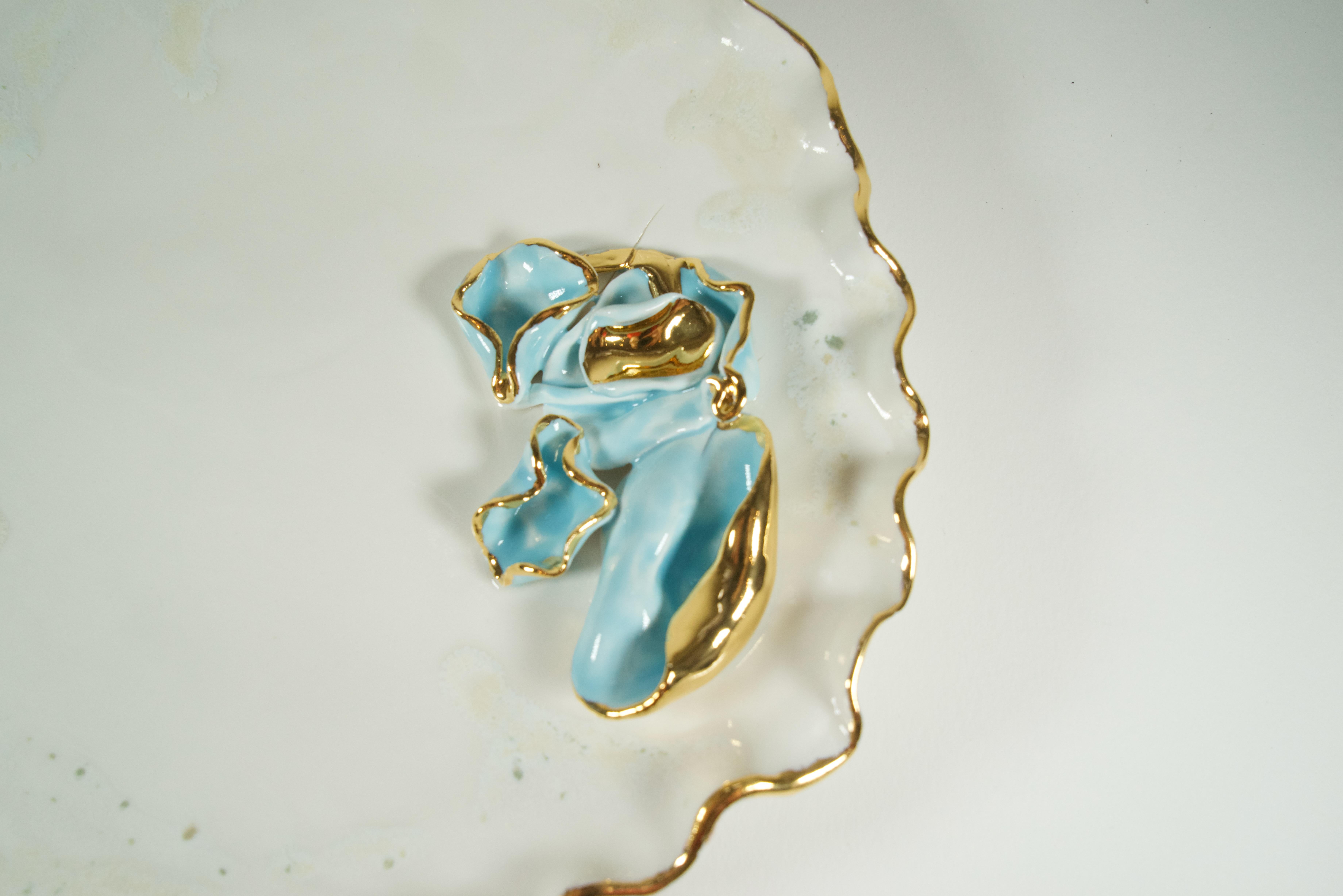 Baroque Inspired Beige Porcelain Plate  - designer Hania Jneid For Sale 12