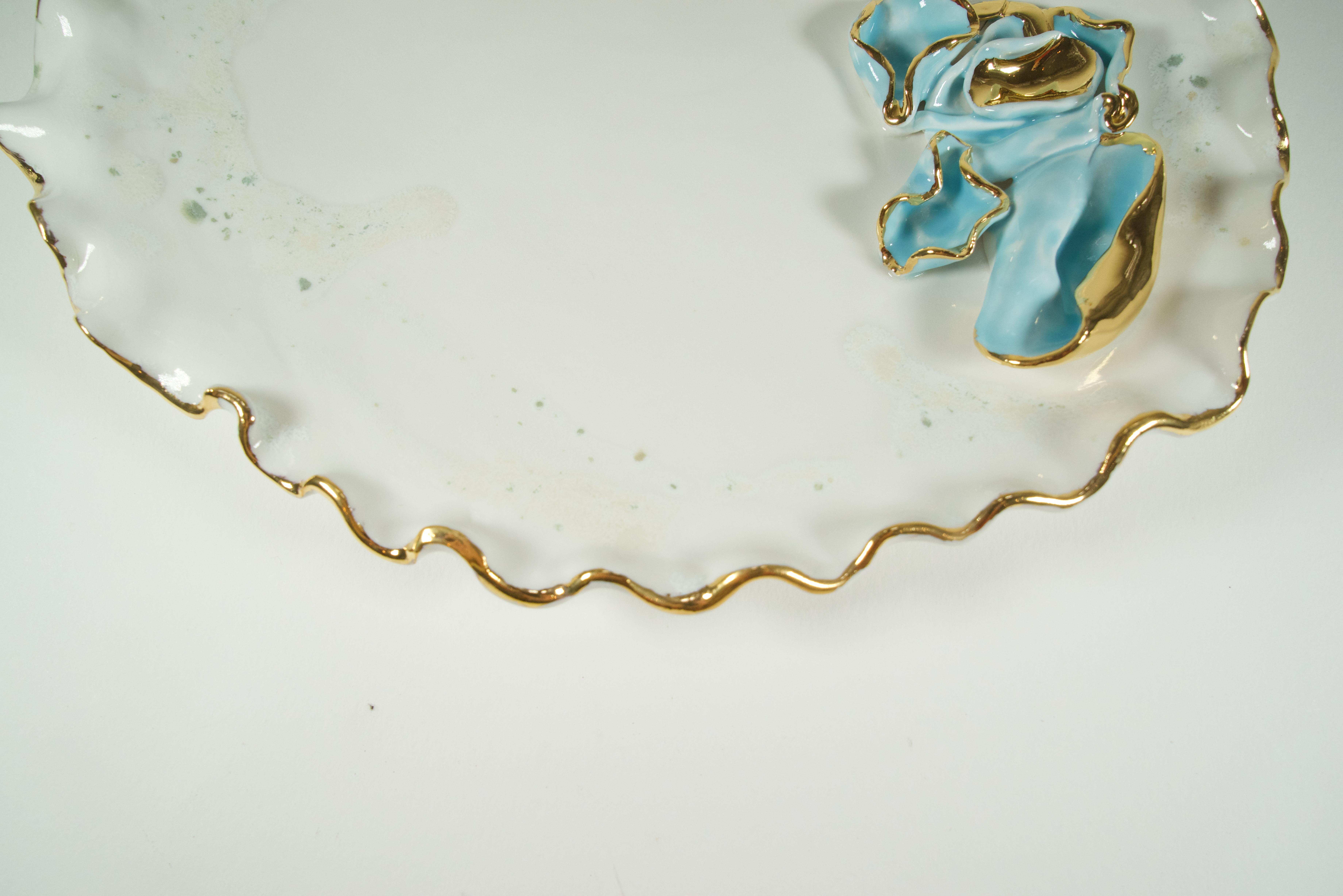 Baroque Inspired Beige Porcelain Plate  - designer Hania Jneid For Sale 13