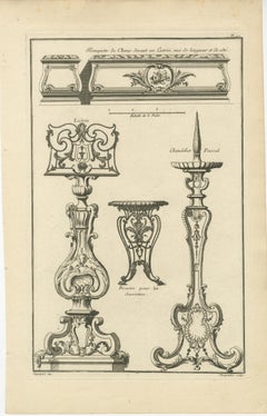 Baroque Ironwork Designs: Tables and Candelabras Engraved, 1767