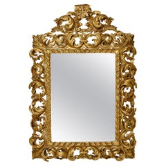 antique baroque mirror Baroque Italian Gold-Leafed French Mirror, Circa 1825