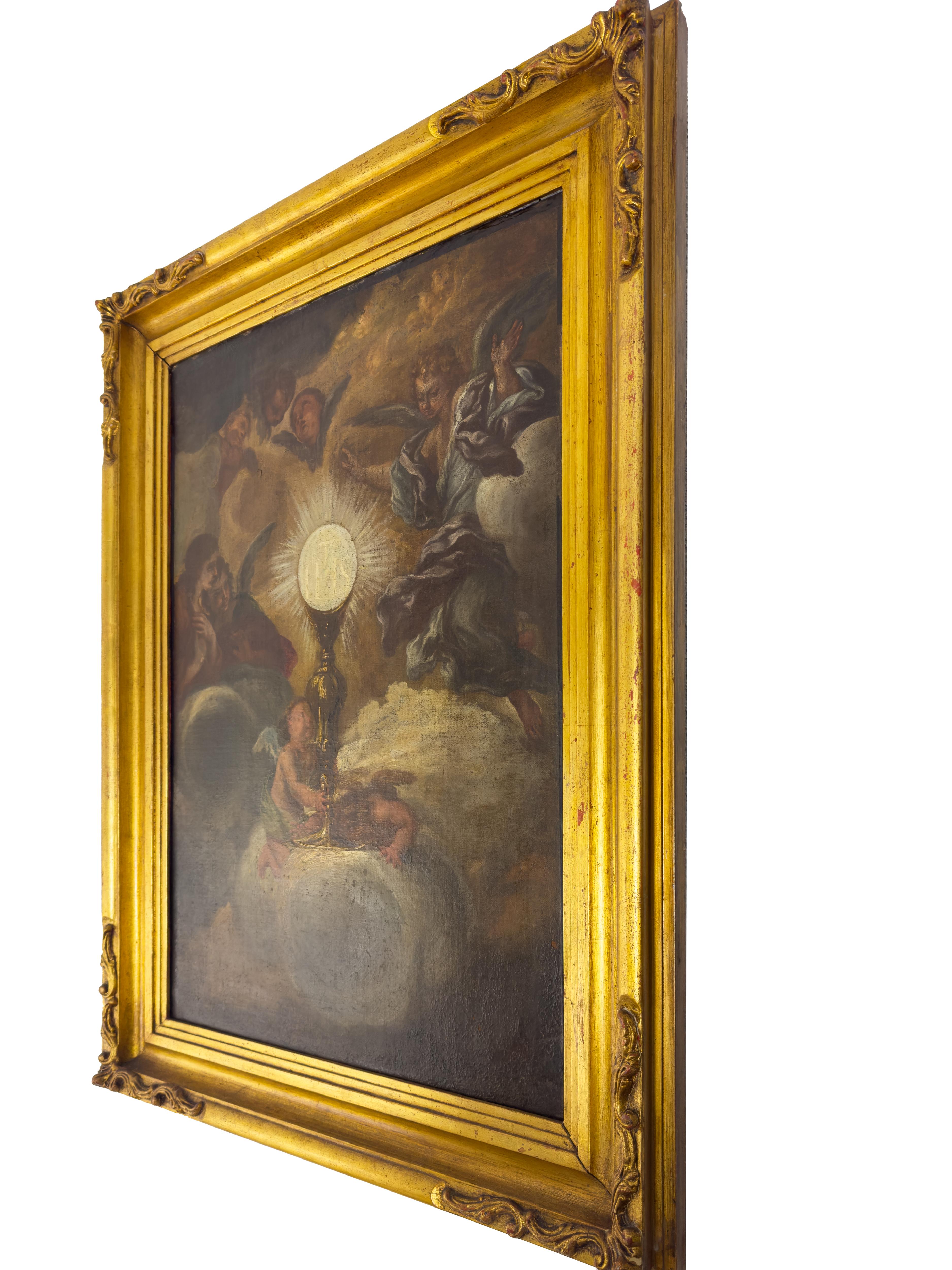 Oiled Baroque Jesus Painting By Giovanni Battista Gaulli, 17th Century For Sale