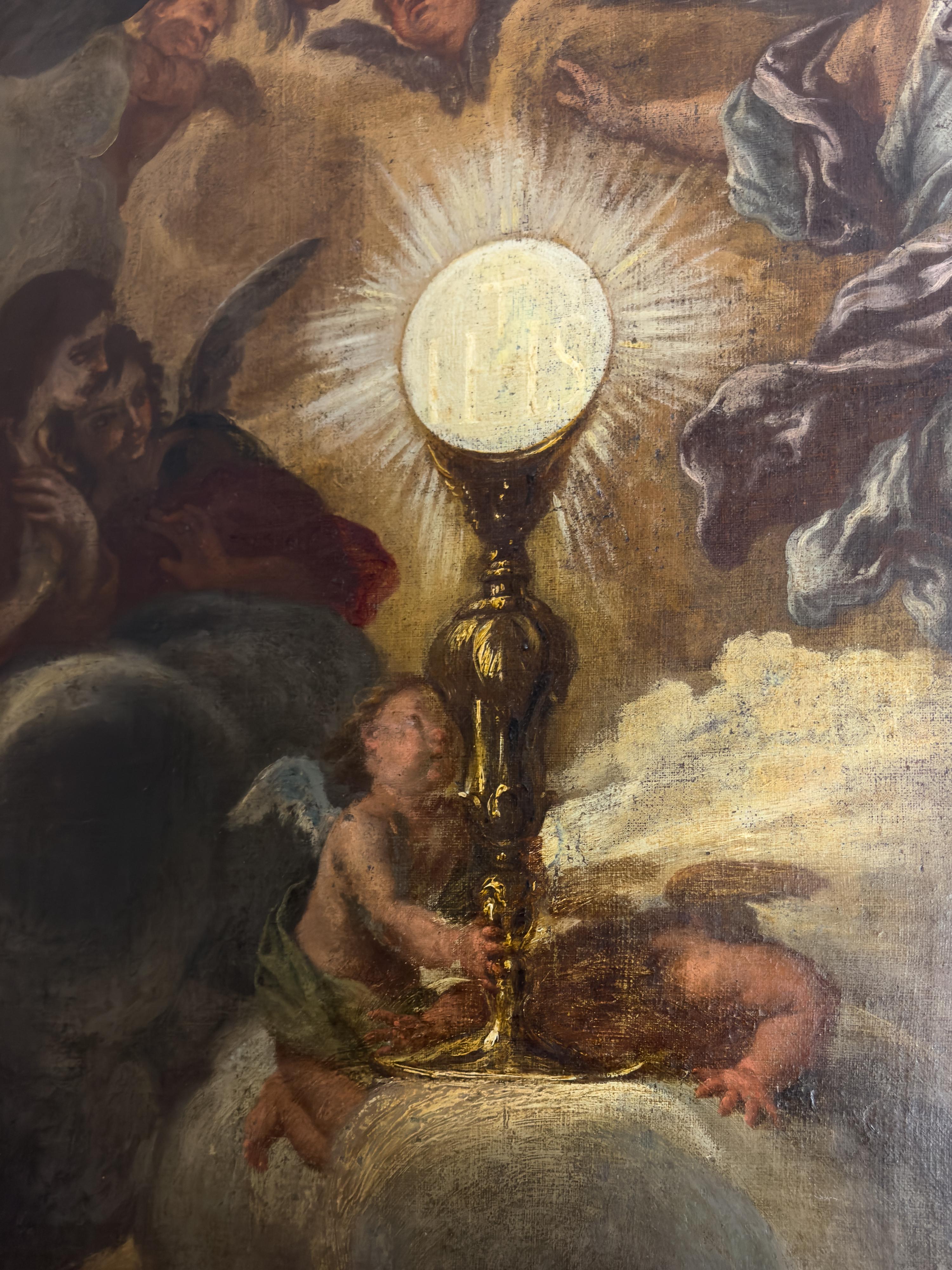 Baroque Jesus Painting By Giovanni Battista Gaulli, 17th Century (Geölt) im Angebot