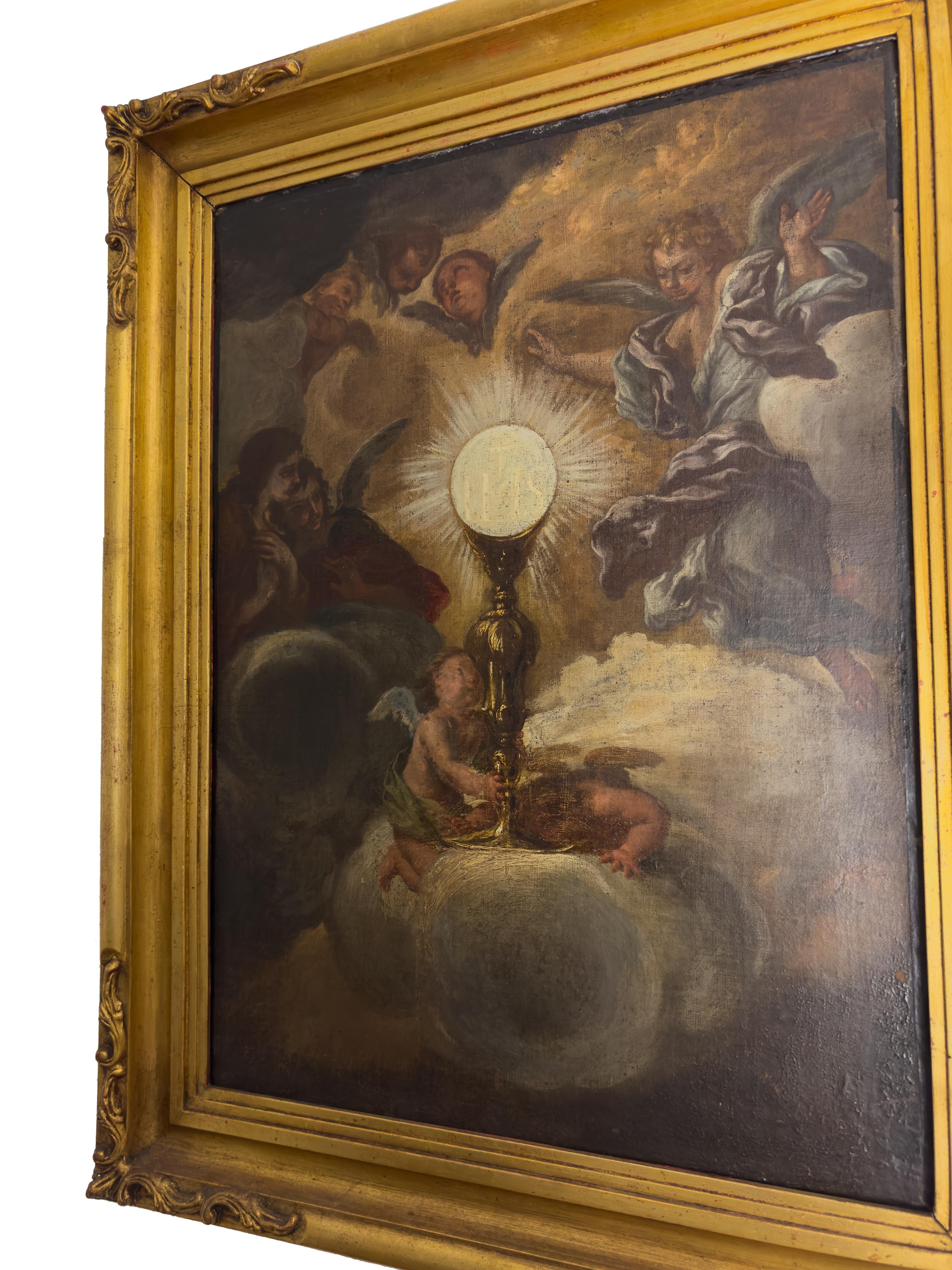 Baroque Jesus Painting By Giovanni Battista Gaulli, 17th Century im Zustand „Gut“ im Angebot in Lisbon, PT