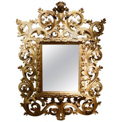 Baroque Late 17th-18th Century Italian Mecca Giltwood Mirror