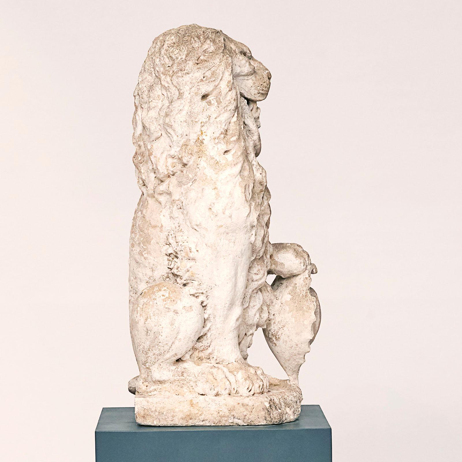 Danish Baroque Limestone Lion from Solgården, circa 1700s For Sale