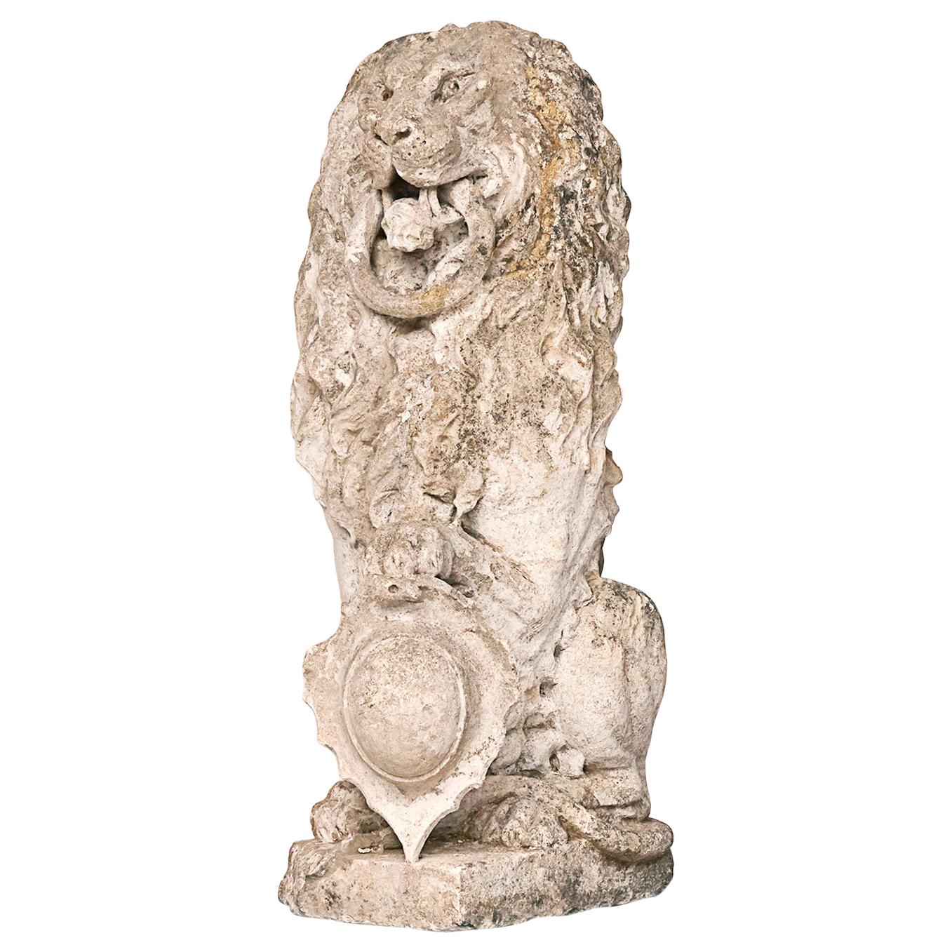 Baroque Limestone Lion from Solgården, circa 1700s For Sale