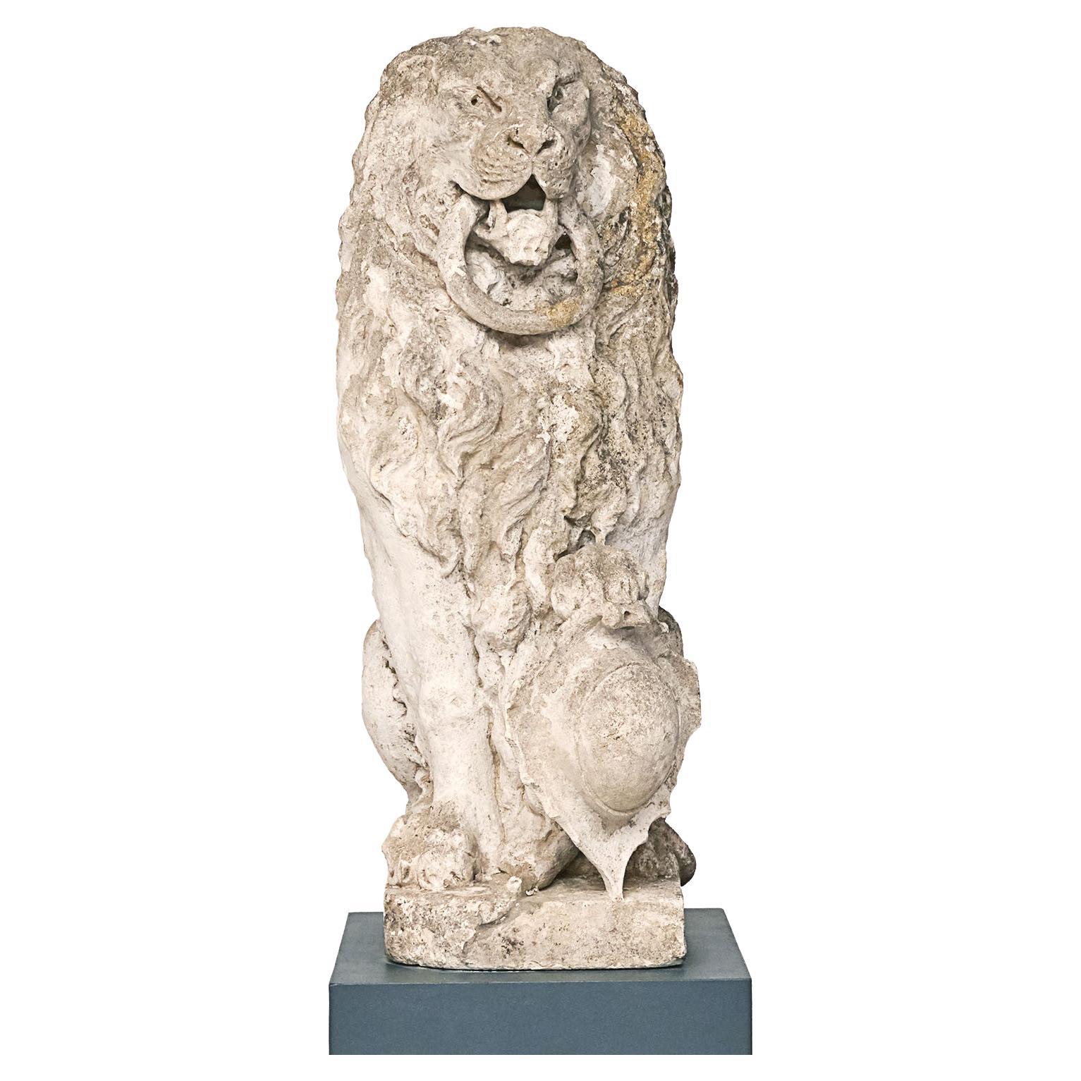 Baroque sandstone Lion "SOLGÅRDEN", Denmark 18th Ctr. For Sale
