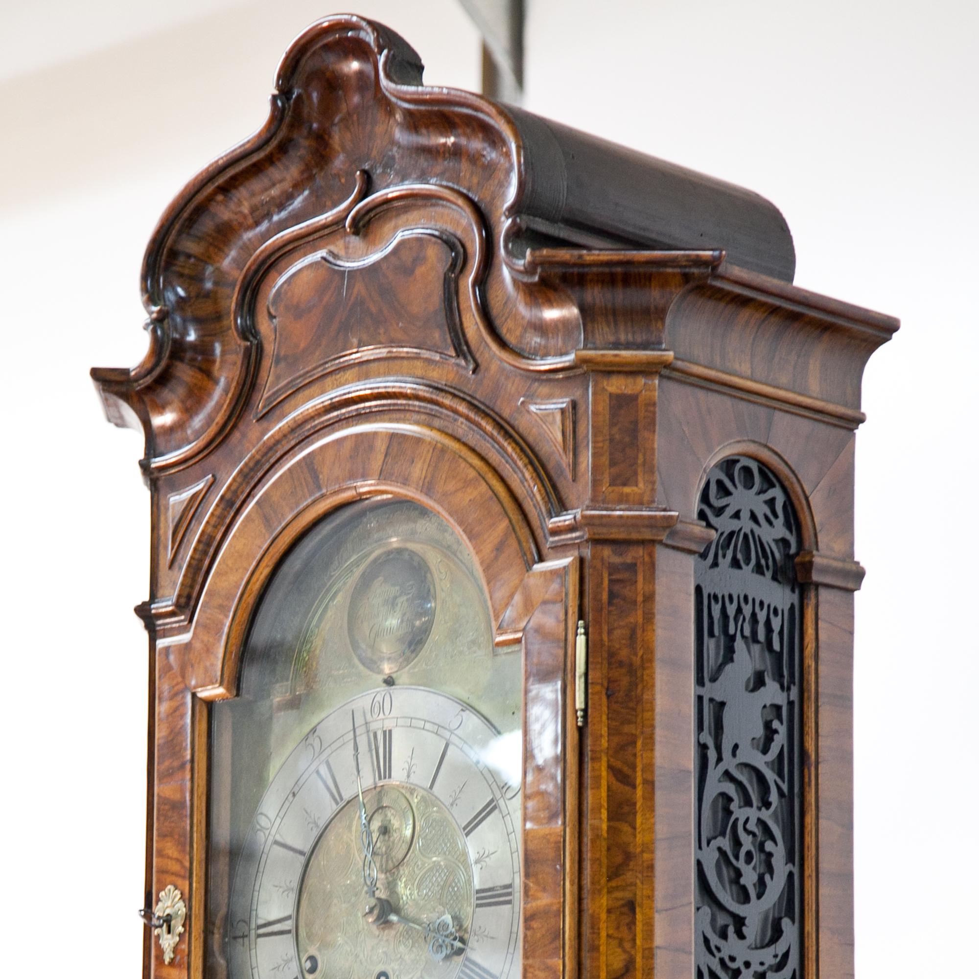 Baroque Longcase Clock, J. C. Felsz, Saxony, Second Half 18th Century 4