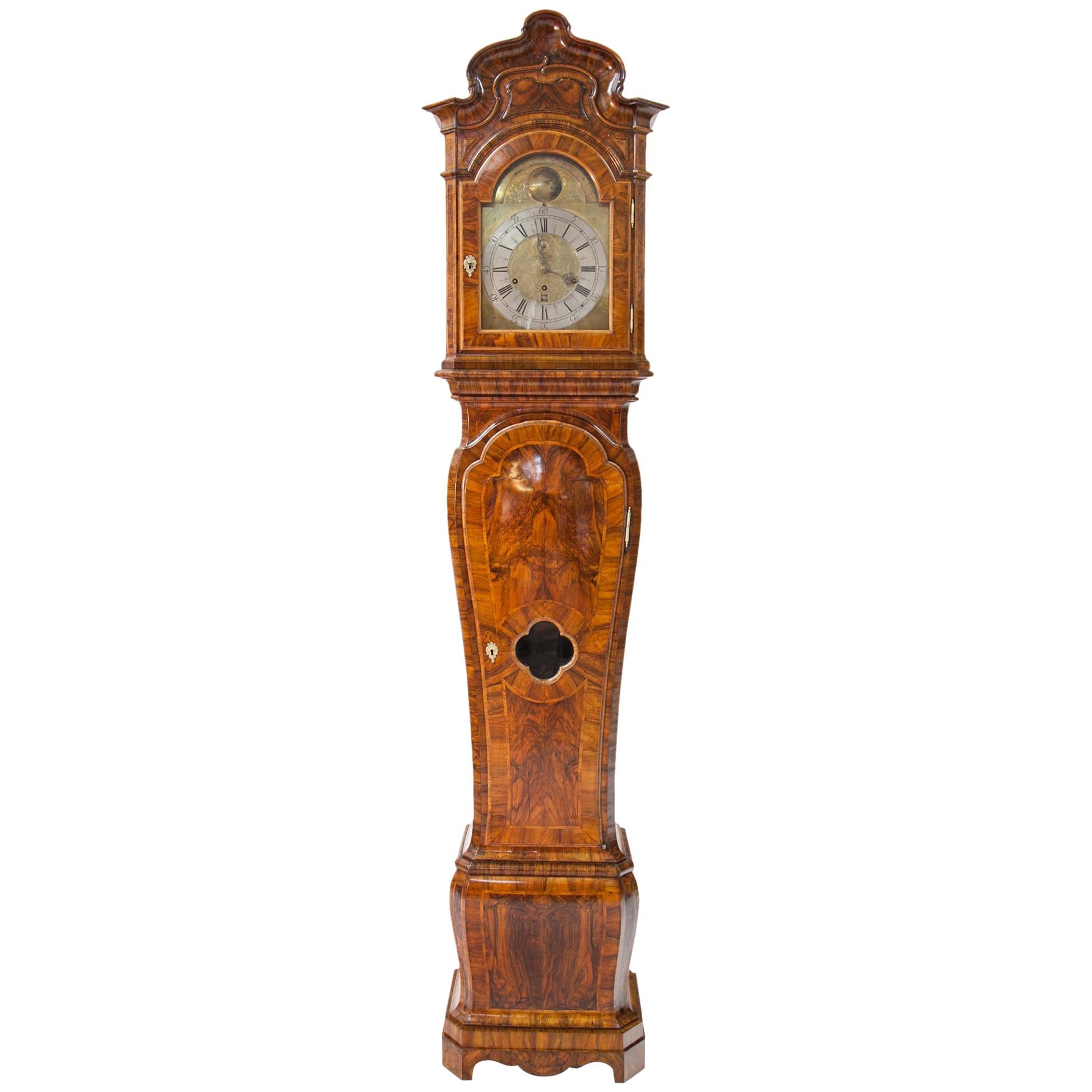 Baroque Longcase Clock, J. C. Felsz, Saxony, Second Half 18th Century