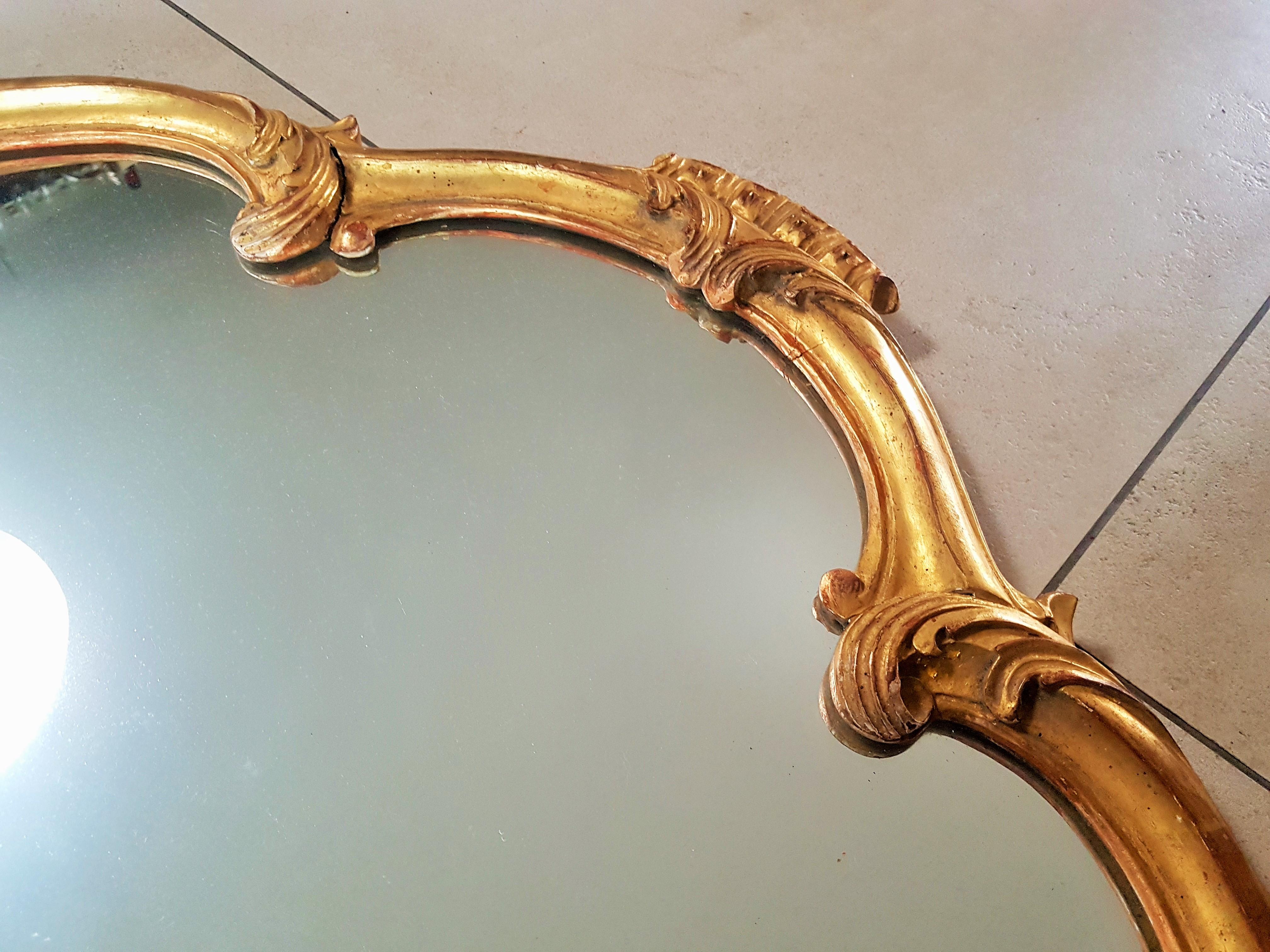 Specchio da parete barocco Luigi XV in oro, Francia 1780 in vendita 3