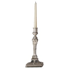 Pair of Baroque Louis XVI Style Silverplate Candlesticks, Circa 1880