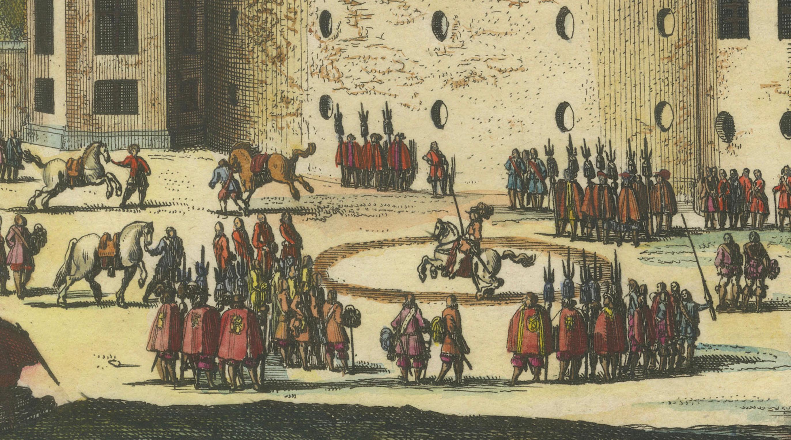 Majestad barroca: Una Asamblea Vibrante en el Castillo de Svartsjö, Suecia, 1693 finales del siglo XVII en venta