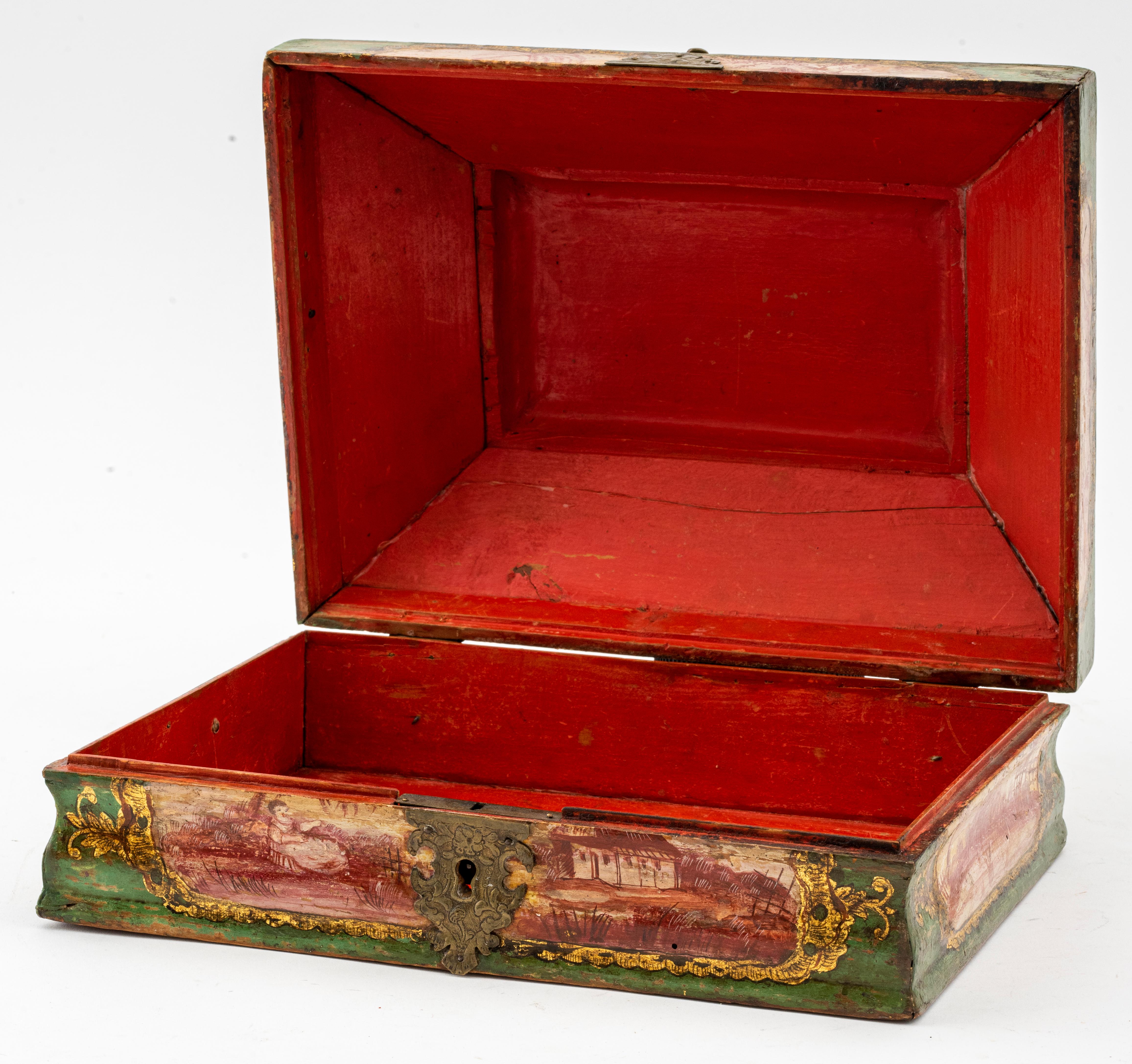 Baroque Manner Hand-Painted Wooden Decorative Box 7