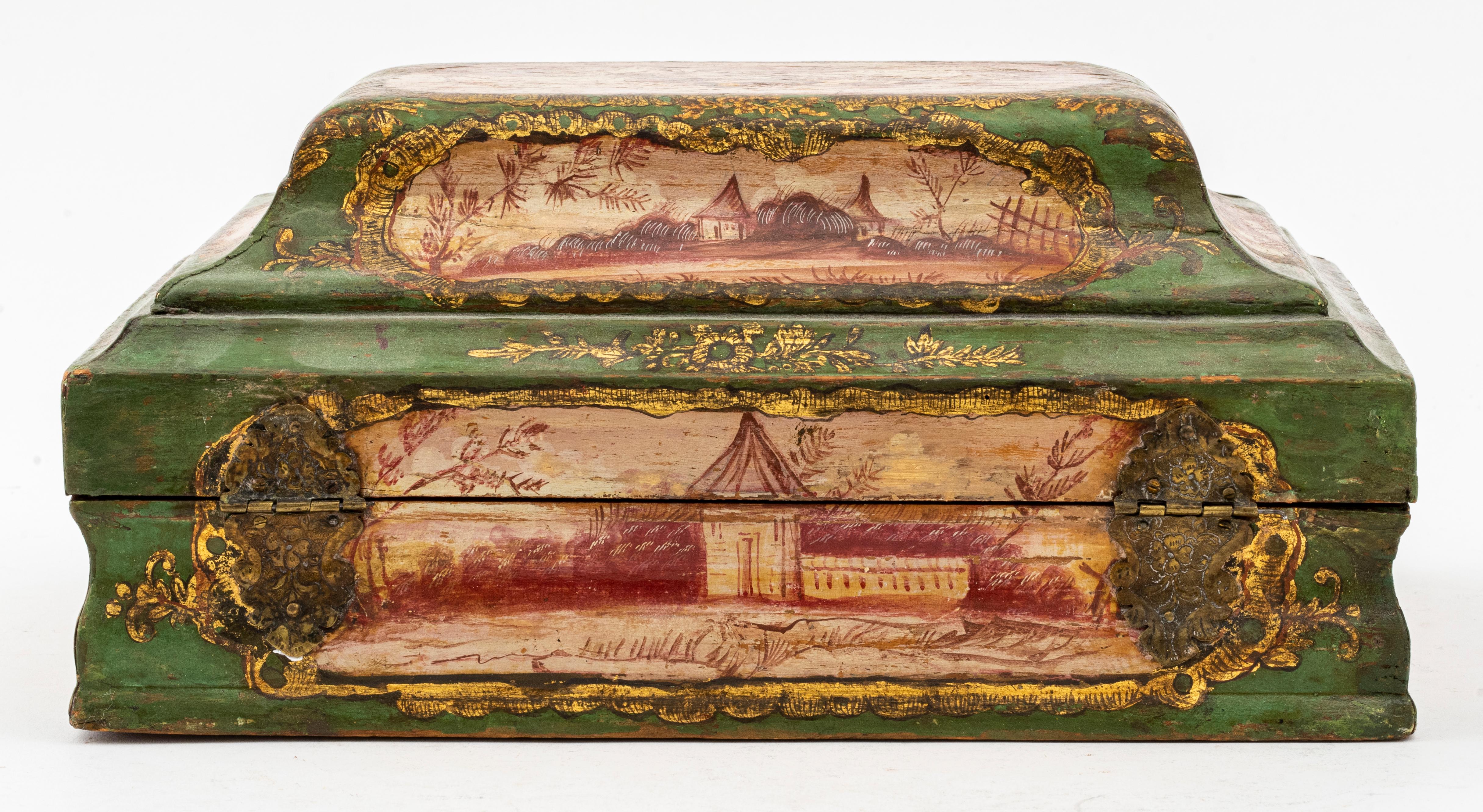 Baroque Manner Hand-Painted Wooden Decorative Box 1