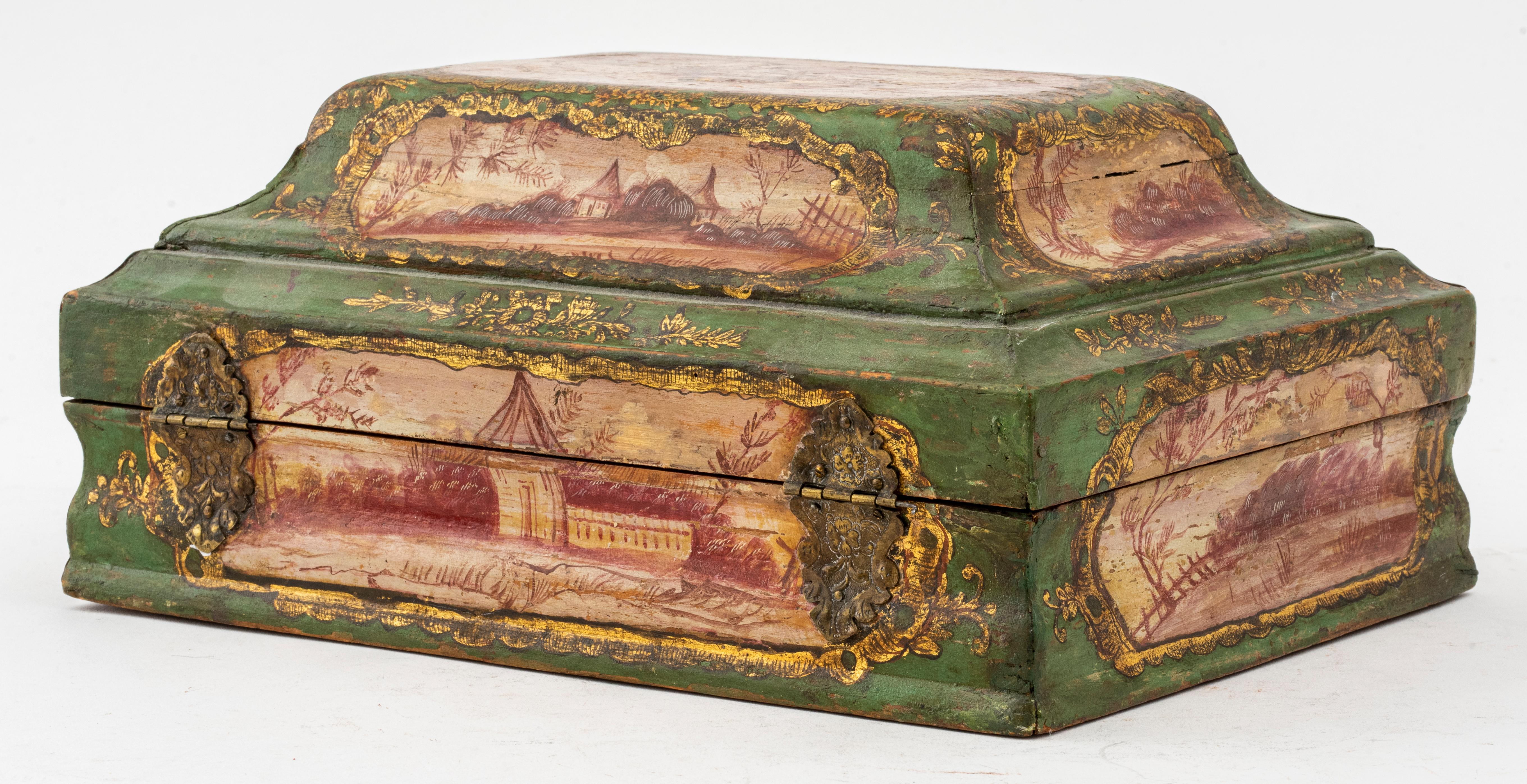 Baroque Manner Hand-Painted Wooden Decorative Box 2