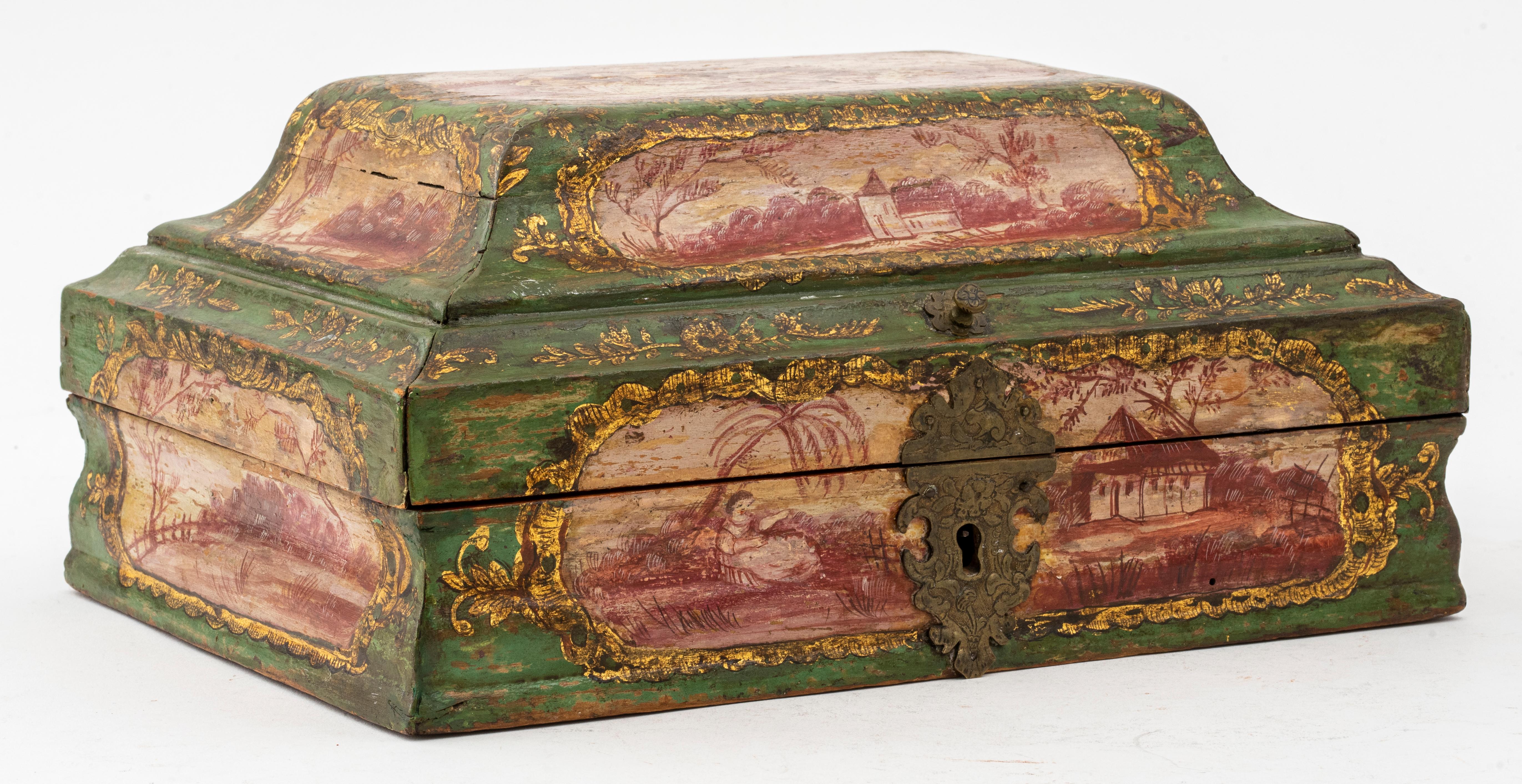 Baroque Manner Hand-Painted Wooden Decorative Box 4