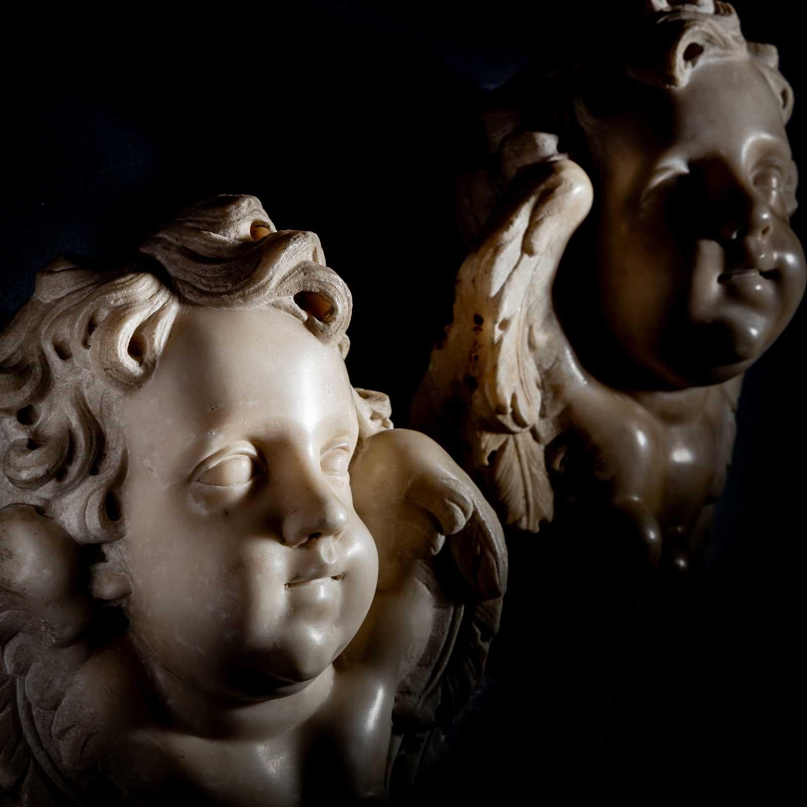 Baroque Marble Angel Heads, Italy, Mid-18th Century For Sale 6