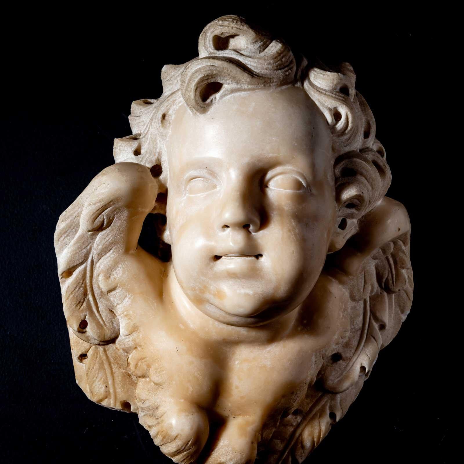 Baroque Marble Angel Heads, Italy, Mid-18th Century For Sale 7