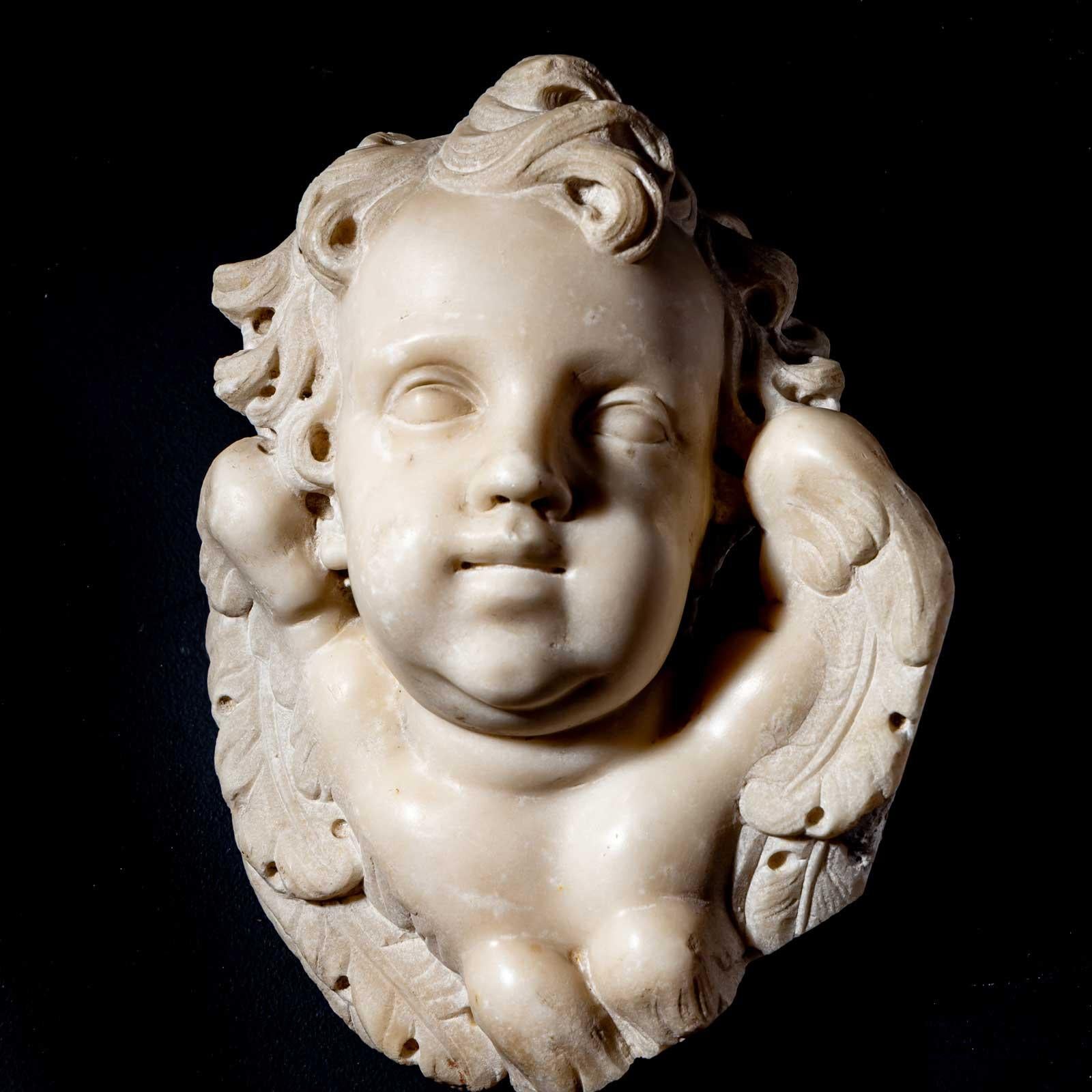Baroque Marble Angel Heads, Italy, Mid-18th Century For Sale 8