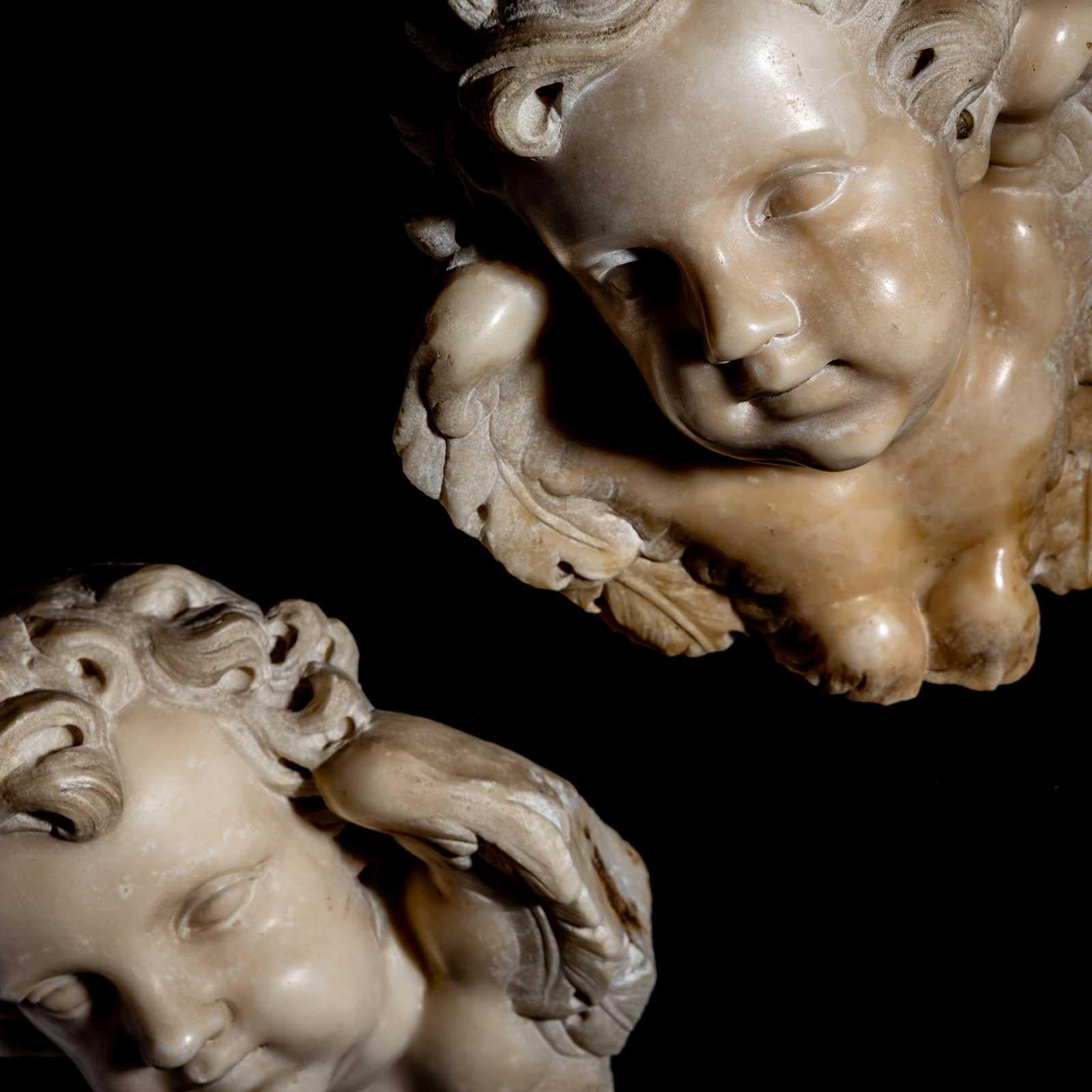 Baroque Marble Angel Heads, Italy, Mid-18th Century For Sale 3