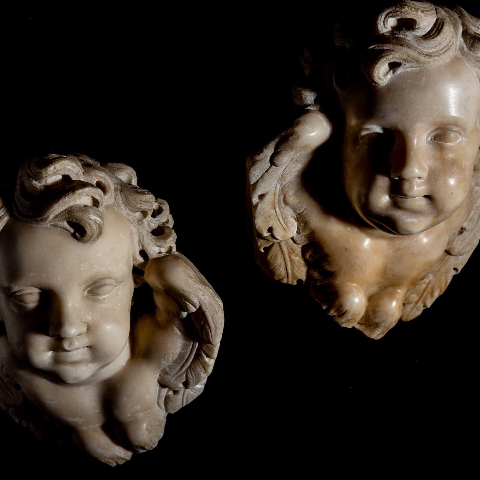 Baroque Marble Angel Heads, Italy, Mid-18th Century For Sale 4
