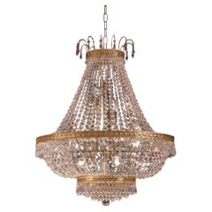 Marvelous 12 Lights Chandelier with Clear Scholer Crystal Plated in 24kt Gold