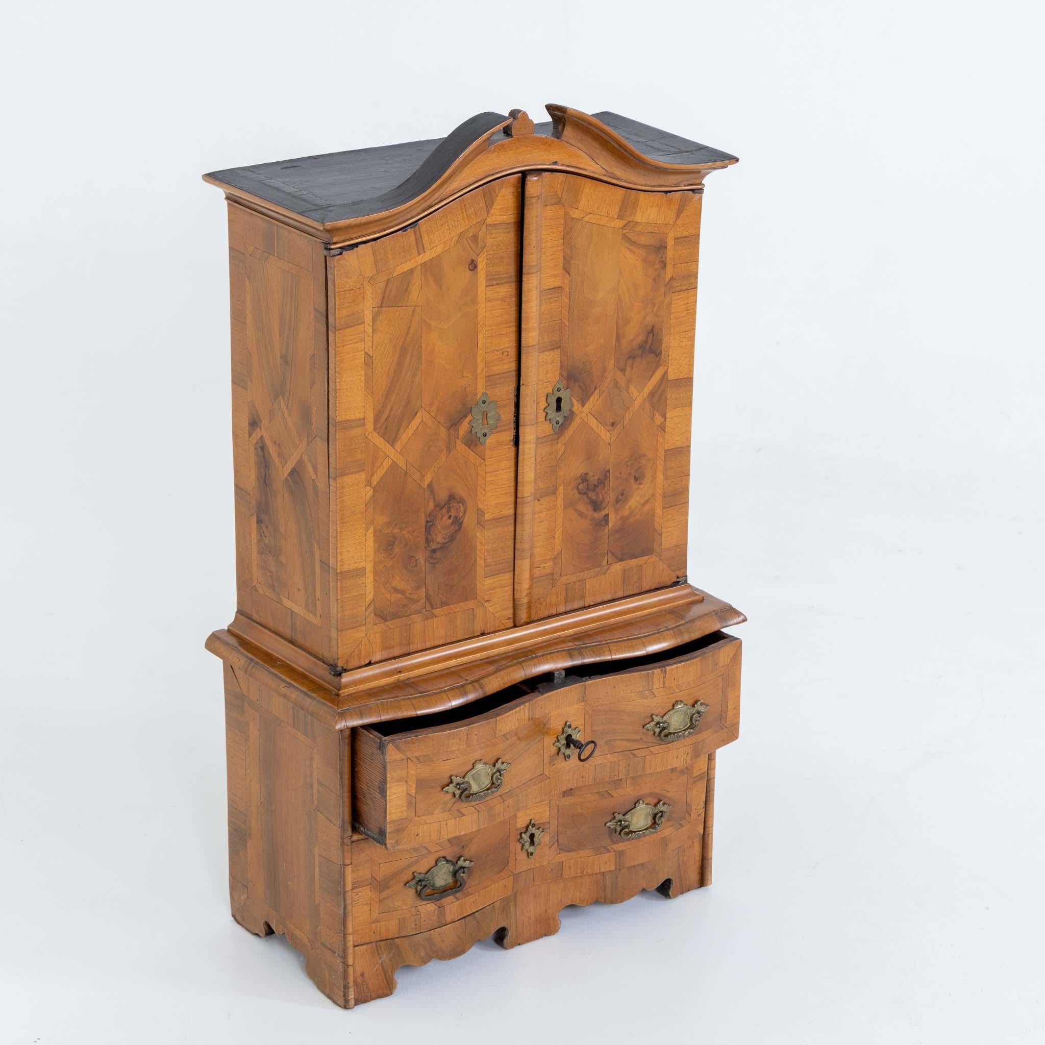 German Baroque Miniature Cabinet, Saxony Mid-18th Century For Sale