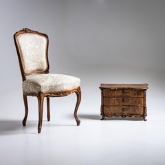 Baroque Miniature Chest of Drawers in Walnut, Mid-18th Century
