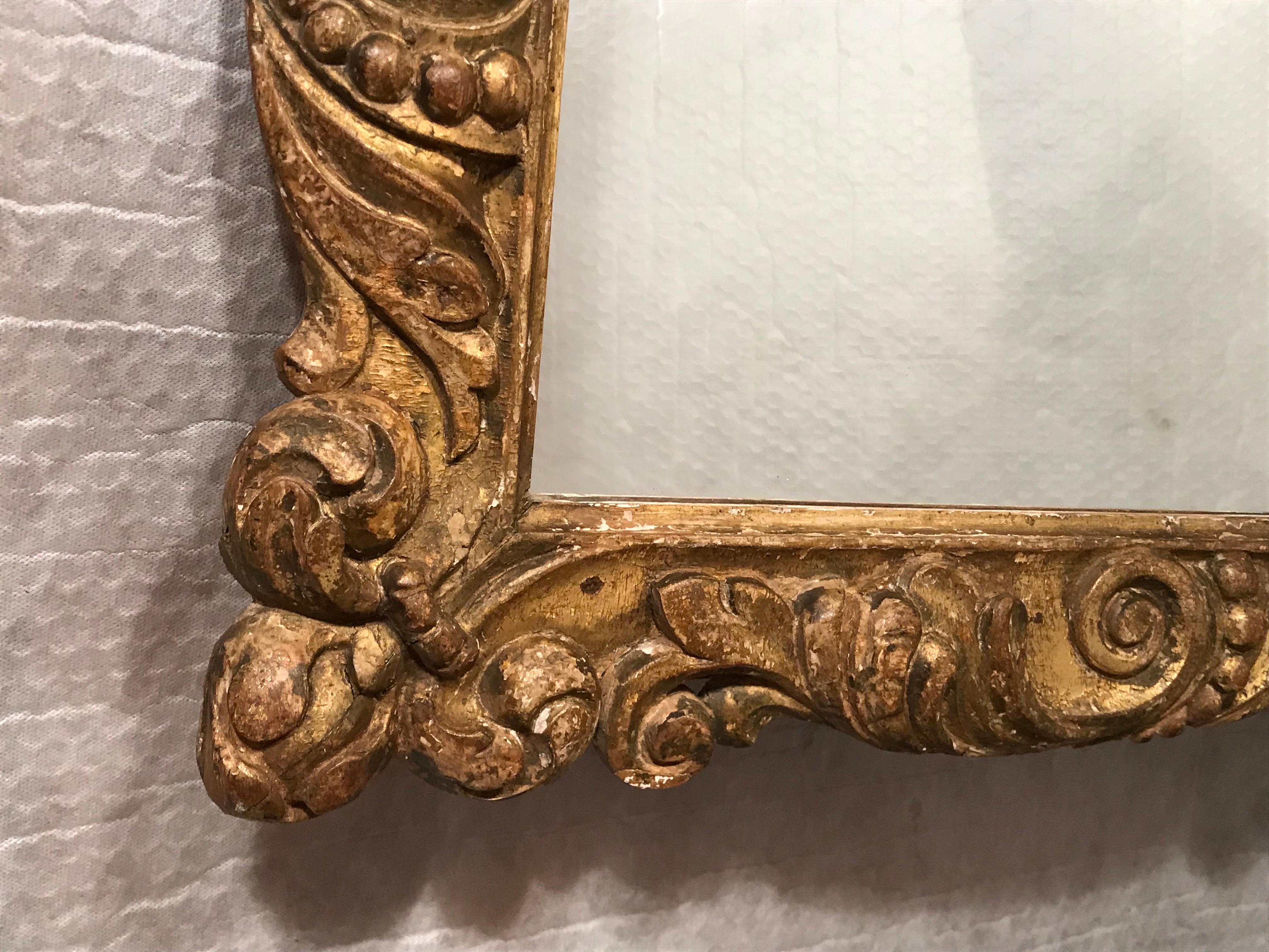 Baroque Mirror, France, 18th Century In Good Condition For Sale In Belmont, MA