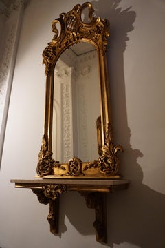 Baroque Mirror with Chest of Drawers Louis Seize