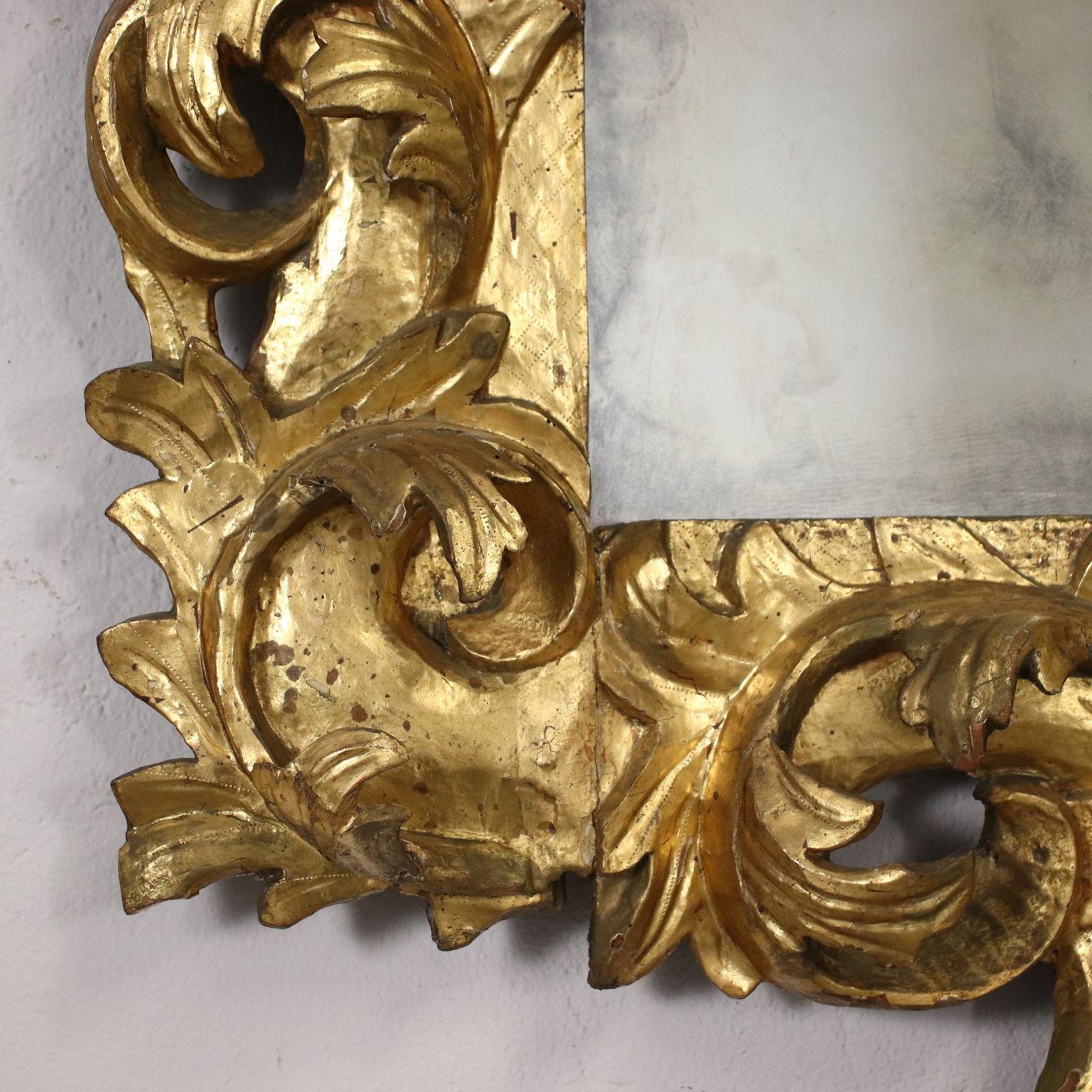 Baroque Mirror Wood Italy XVII-XVIII Century For Sale 3