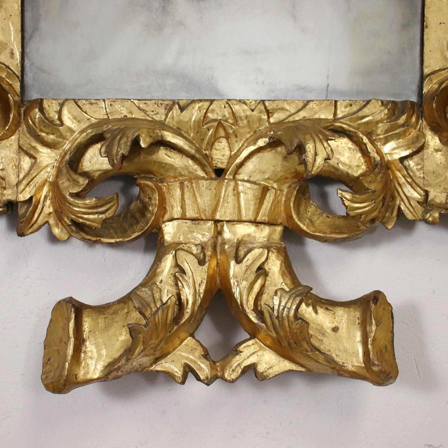 Baroque Mirror Wood Italy XVII-XVIII Century For Sale 4