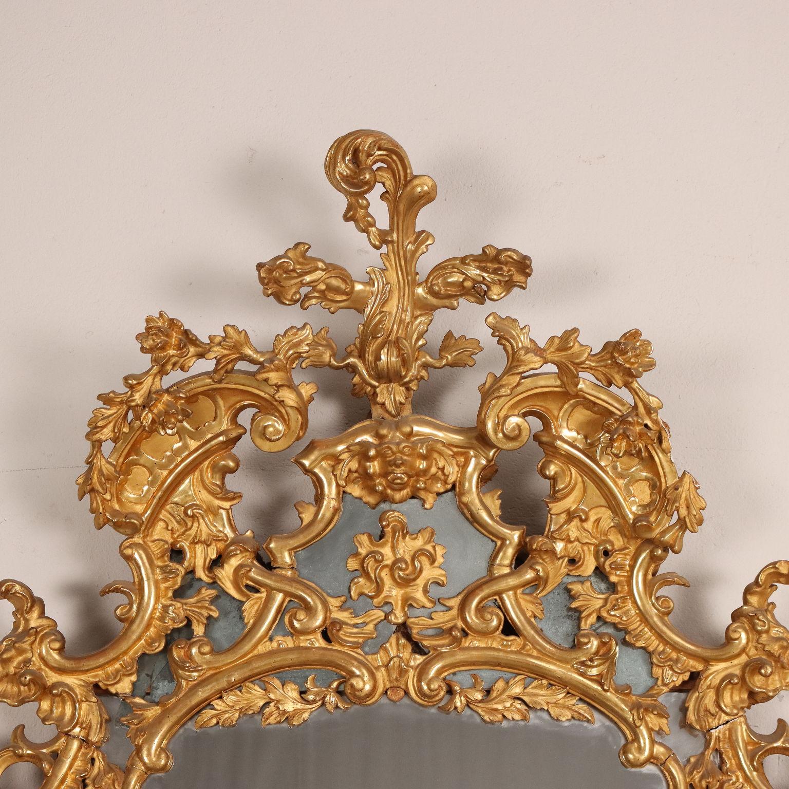 Italian Baroque Mirror Wood Italy XVIII Century