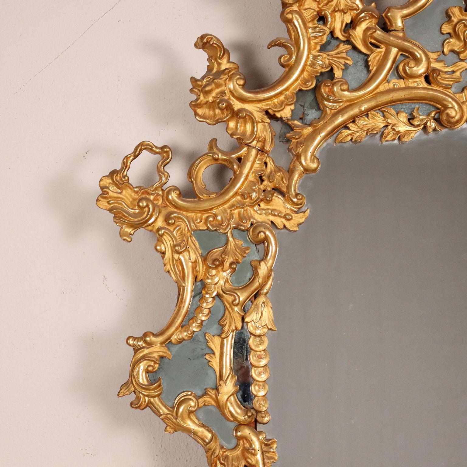 Baroque Mirror Wood Italy XVIII Century In Good Condition In Milano, IT