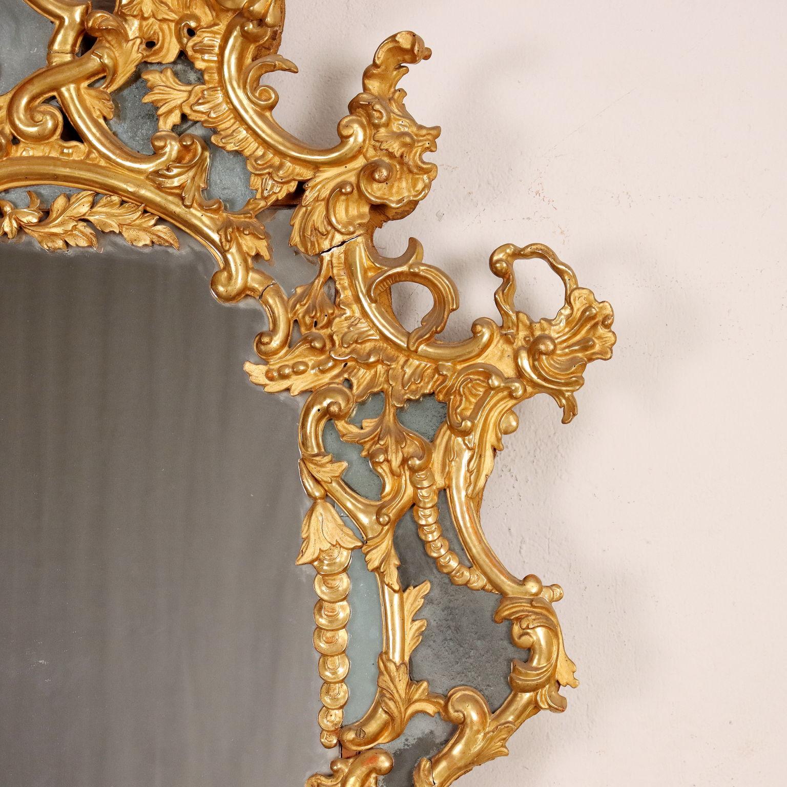 18th Century and Earlier Baroque Mirror Wood Italy XVIII Century