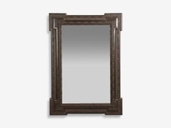 Baroque, Monumental Dutch Ripple Frame Wall Mirror, Ebonized Wood, 19th c.