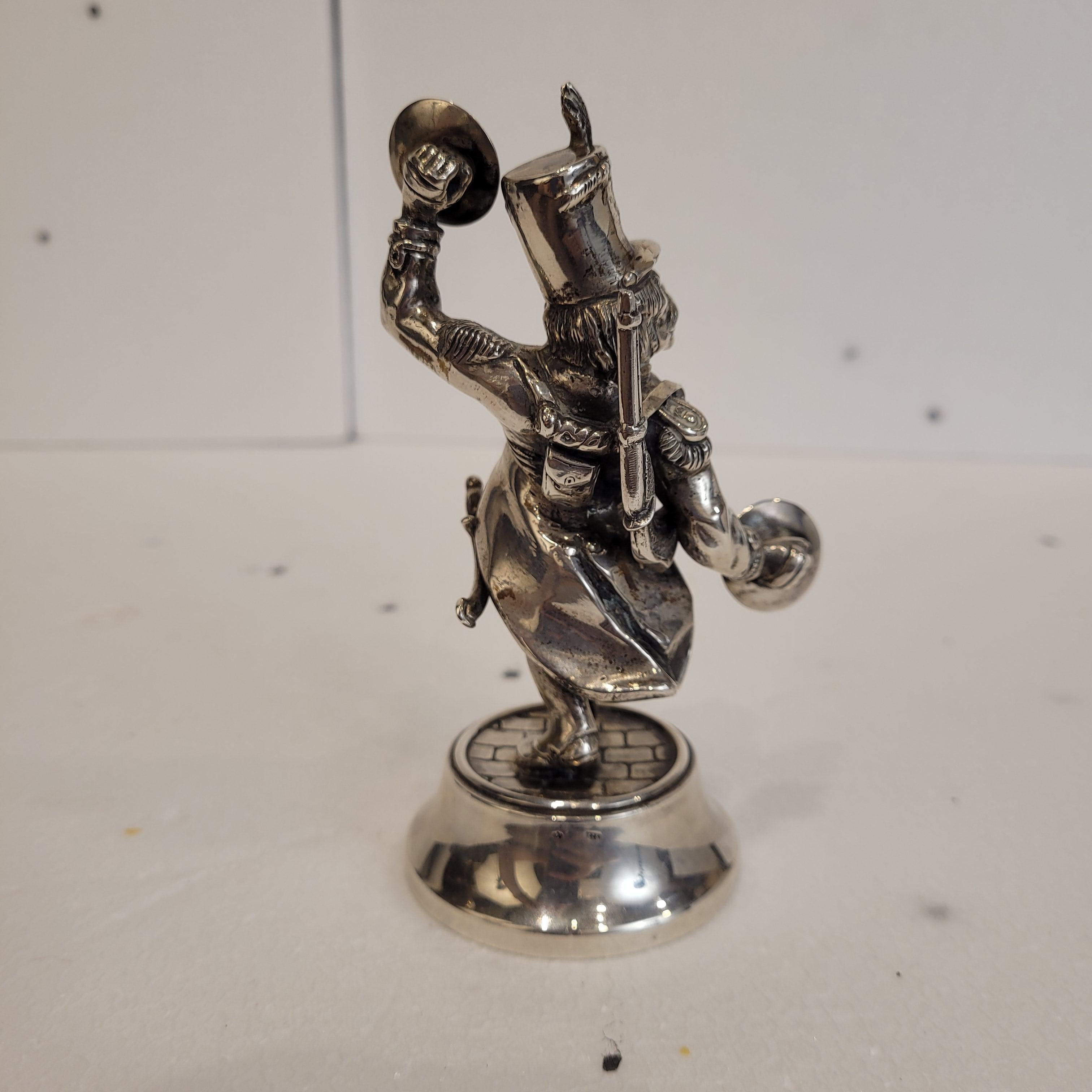 Scimmia musicista barocca Scultura vintage in argento sterling in vendita 6