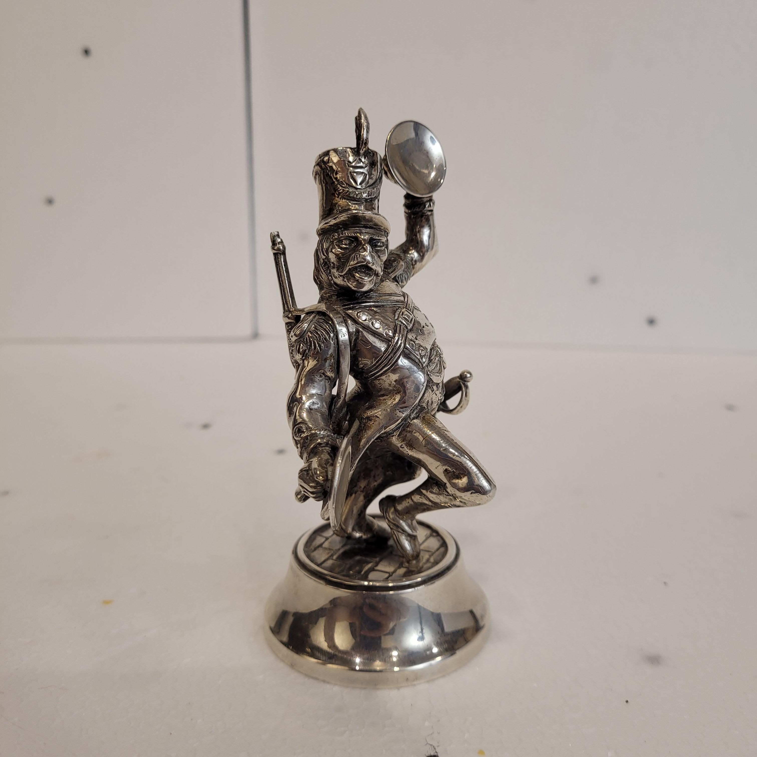 Scimmia musicista barocca Scultura vintage in argento sterling in vendita 8