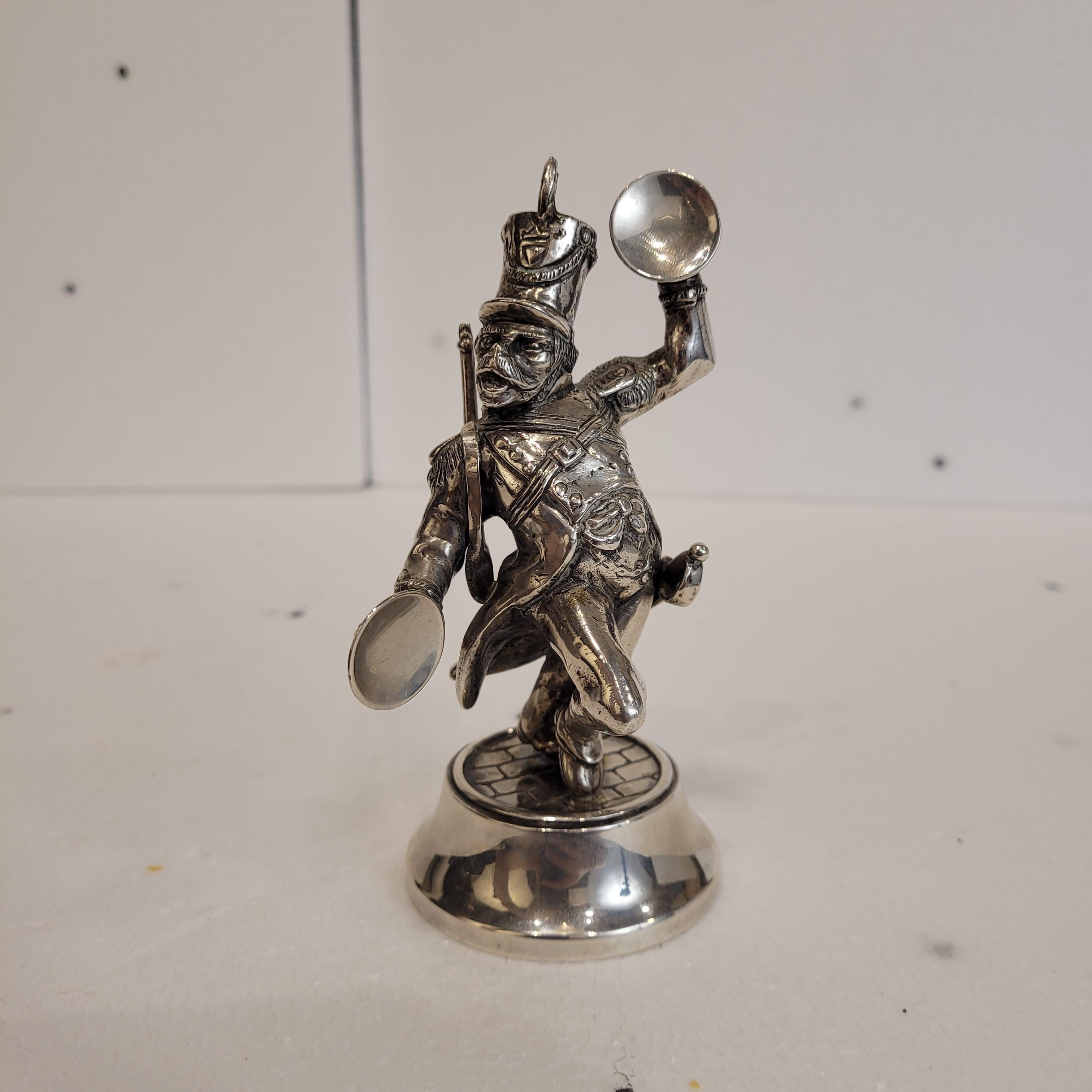 Scimmia musicista barocca Scultura vintage in argento sterling in vendita 9