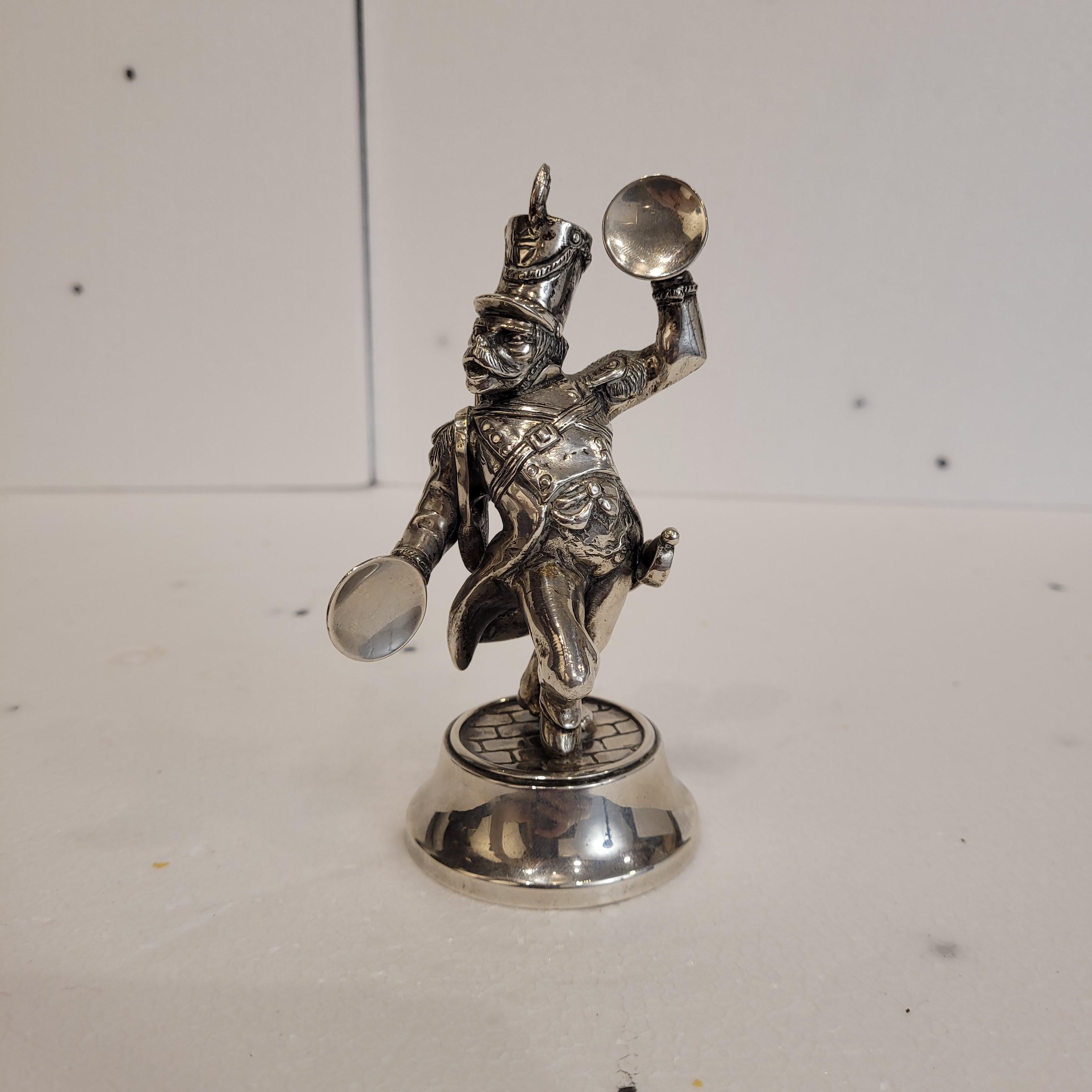 Scimmia musicista barocca Scultura vintage in argento sterling in vendita 10