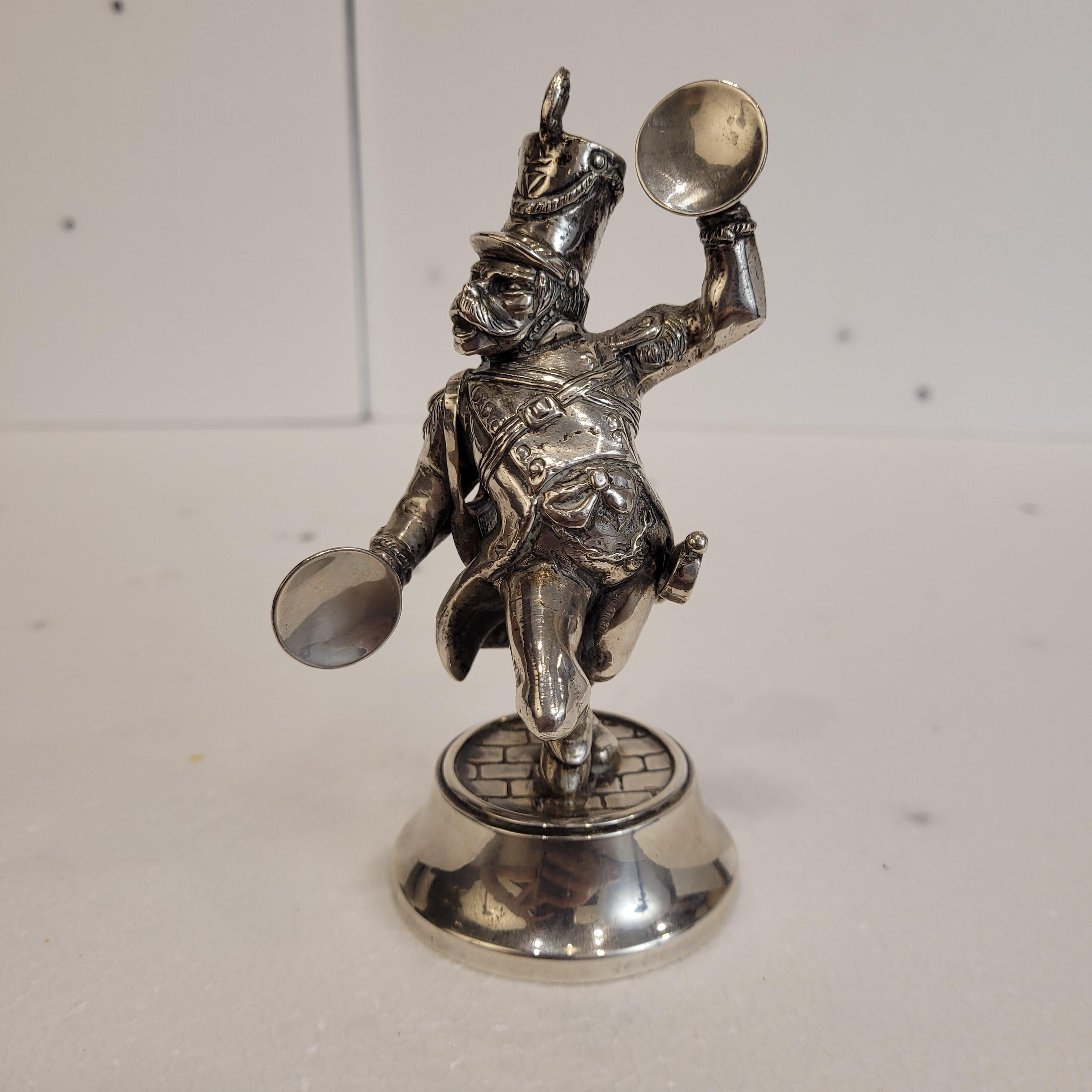 Scimmia musicista barocca Scultura vintage in argento sterling in vendita 14