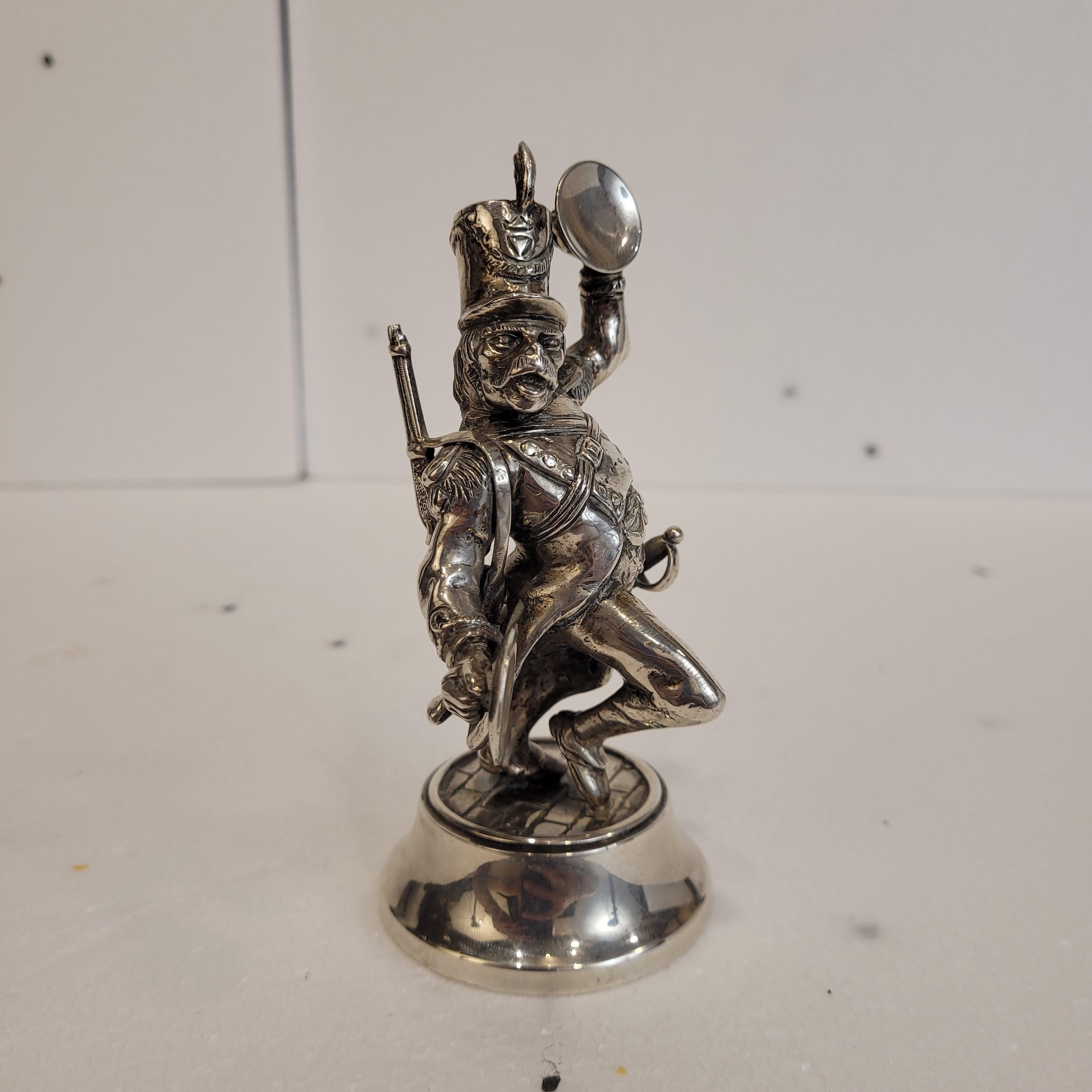 Scimmia musicista barocca Scultura vintage in argento sterling in vendita 1