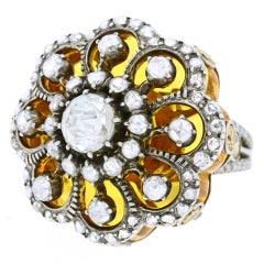 "Baroque on Baroque" Citrine Diamond Ring