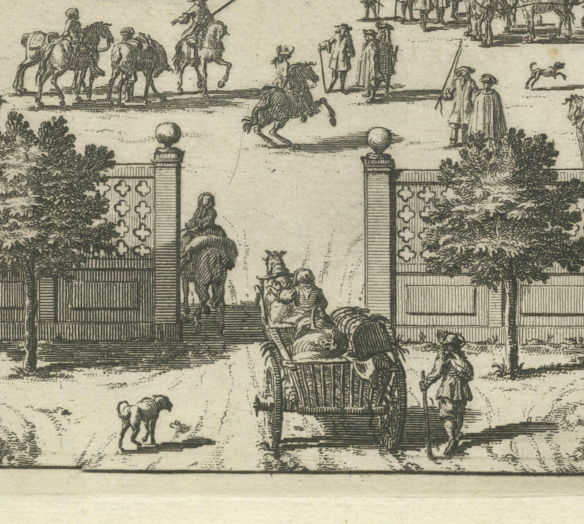 Opulenz des Barock: Die östliche Ansicht des SIQVO-Palastes in Swiddes Gravur von 1696 (Papier) im Angebot
