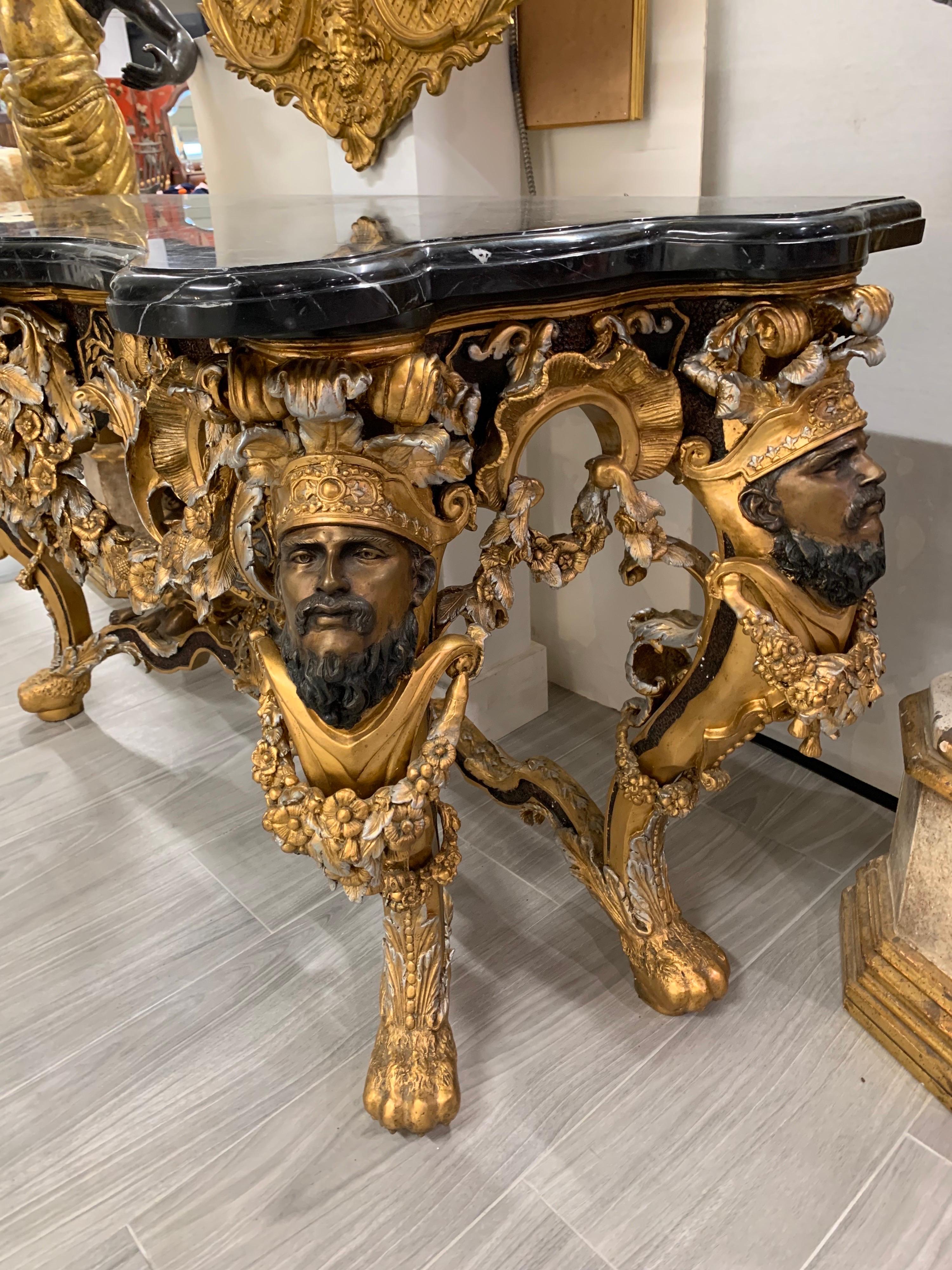 antique bronze console table