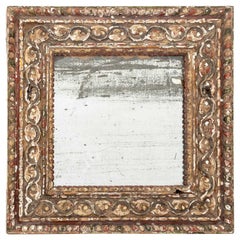 Baroque Painted and Carved Giltwood Mirror, 18th Century