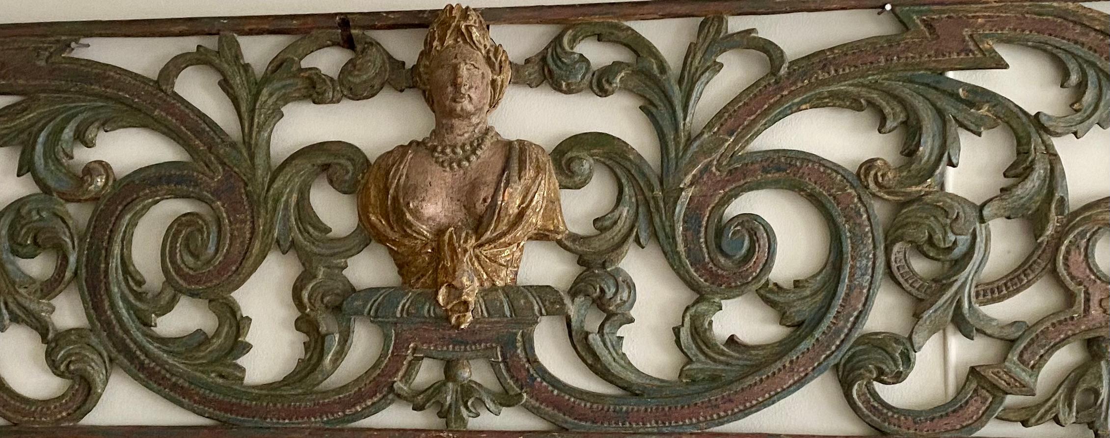 Wood sculptured   Painted and gilt Overdoor Piece, Rococo, mid 18th Century 4