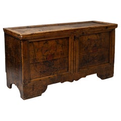 Baroque Painted Flat-Lid Chest, 18th Century Baroque Painted Flat-Lid Chest, 18th Century