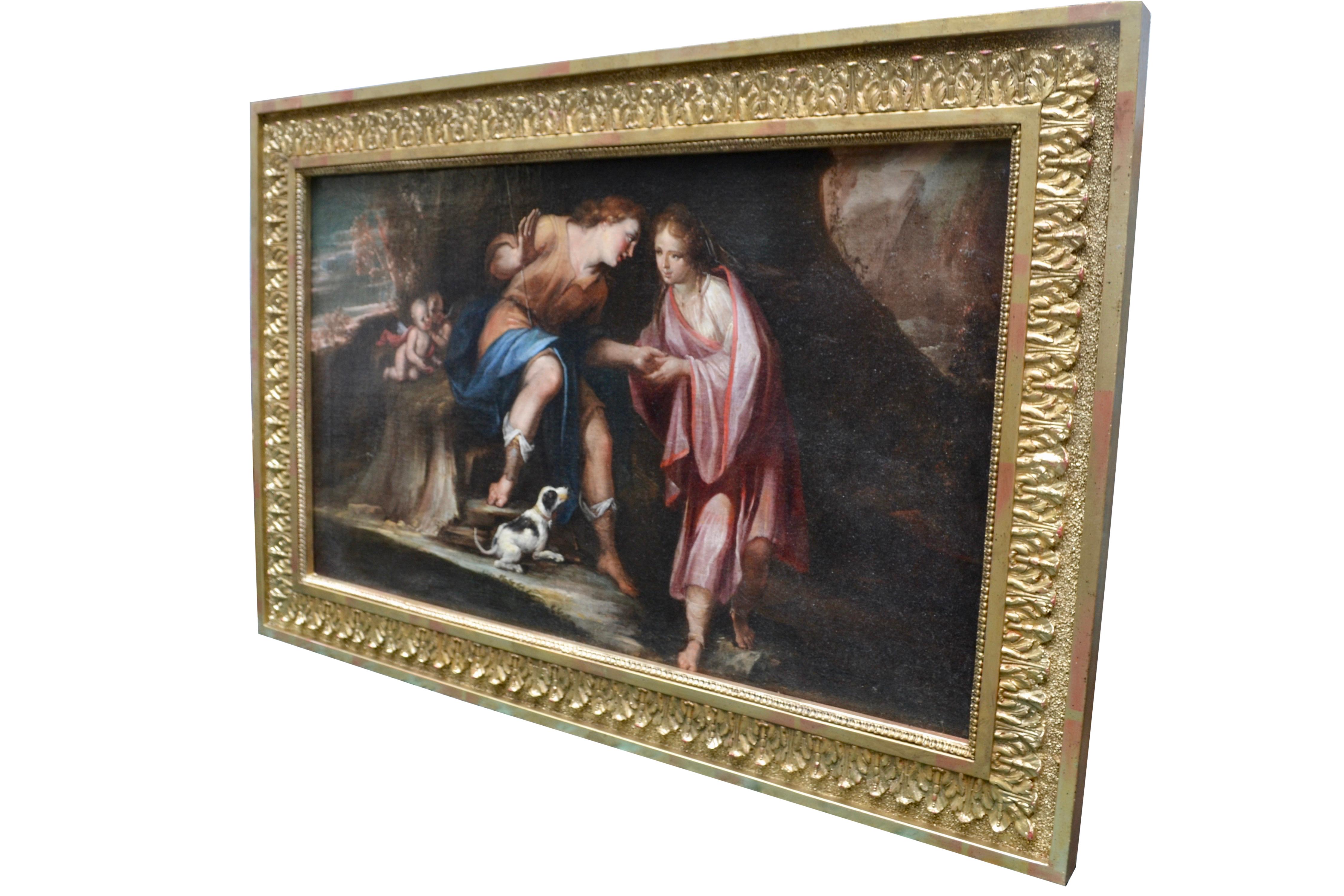 Baroque Peinture baroque représentant la Romancelicitelicite de Paolo et Francesca en vente