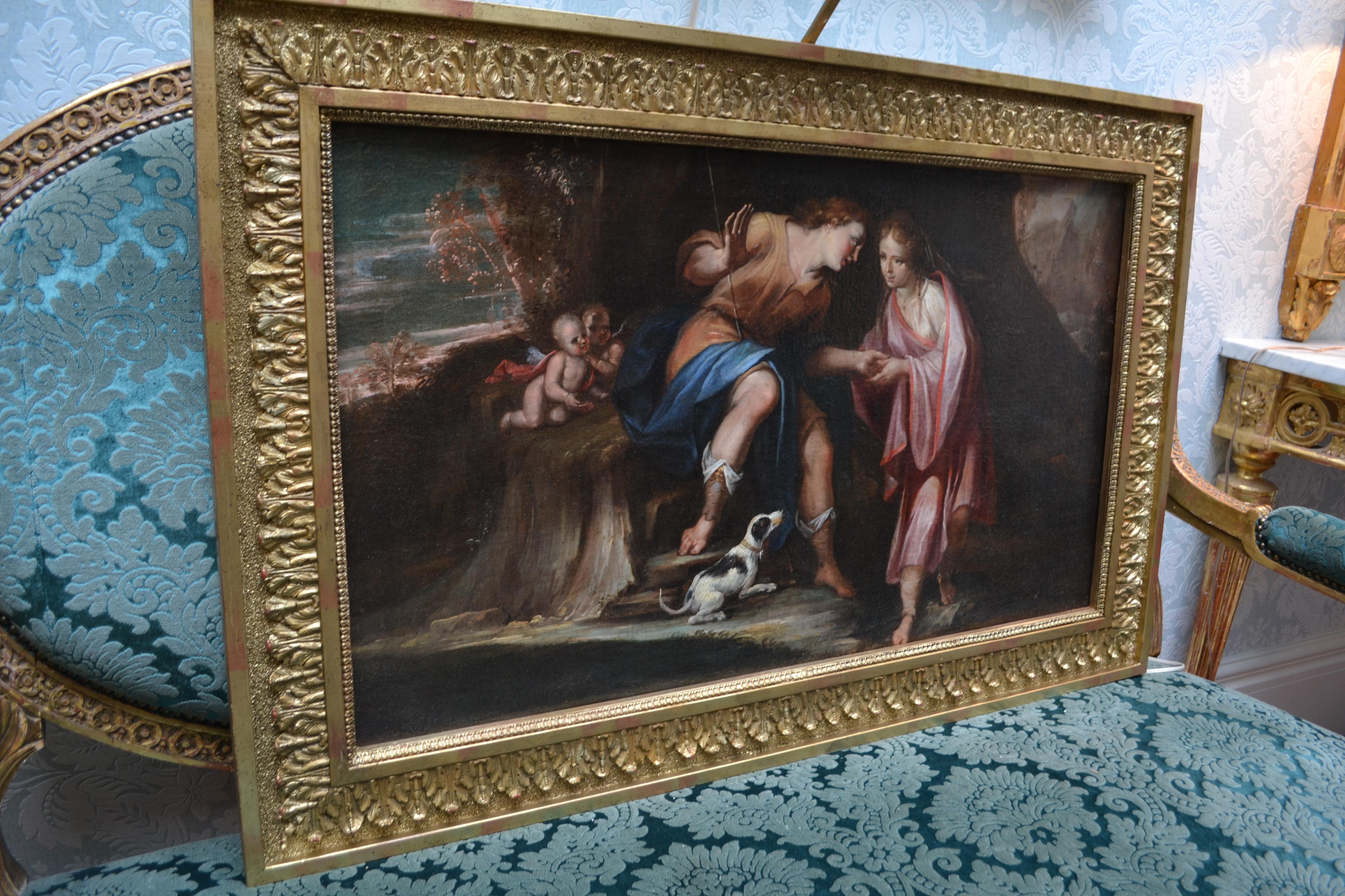 italien Peinture baroque représentant la Romancelicitelicite de Paolo et Francesca en vente